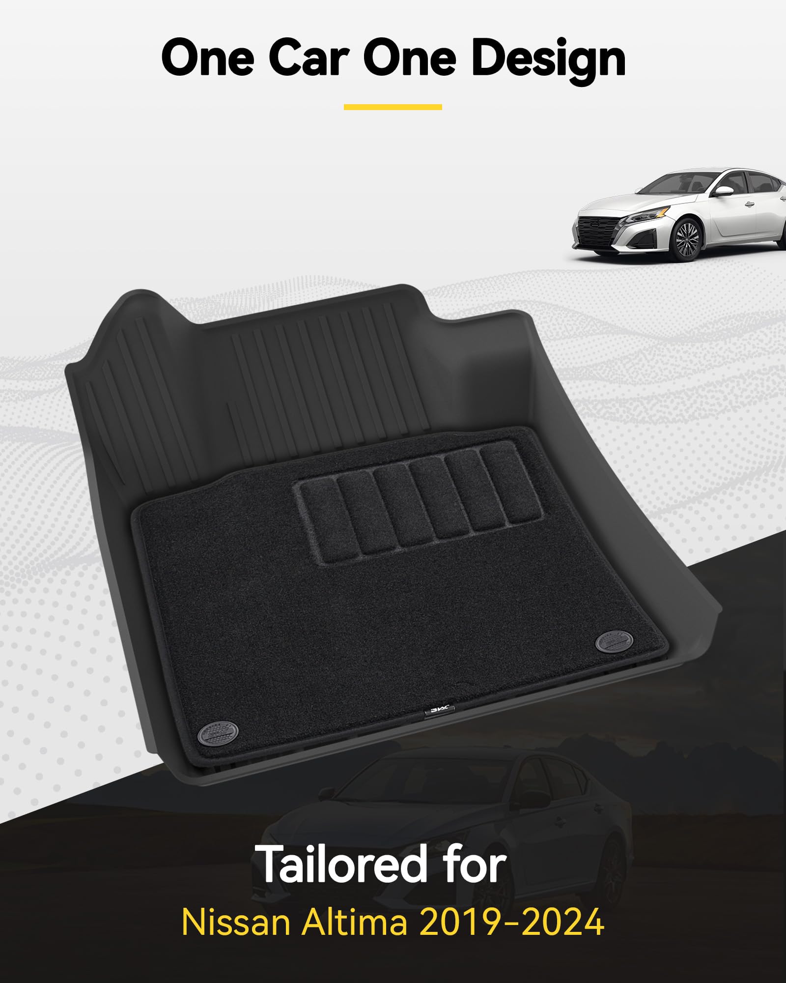 3W Floor Mats & Carpets Compatible For Nissan Altima 2019-2024 2025, Tpe All Weather Accessories Custom Fit Floor Liner For Niss