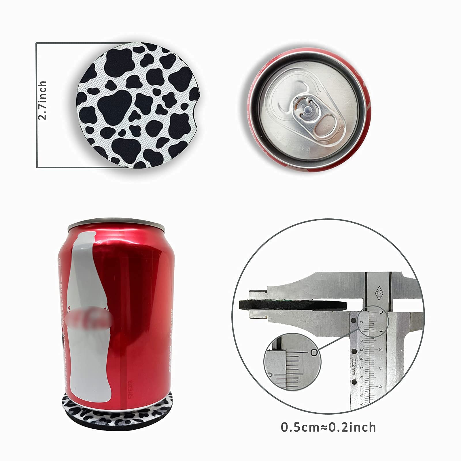 Car Coasters For Drinks Absorbent, Cute Car Coasters For Women & Man,Cup Holder Coasters For Your Car With Fingertip Grip, Auto