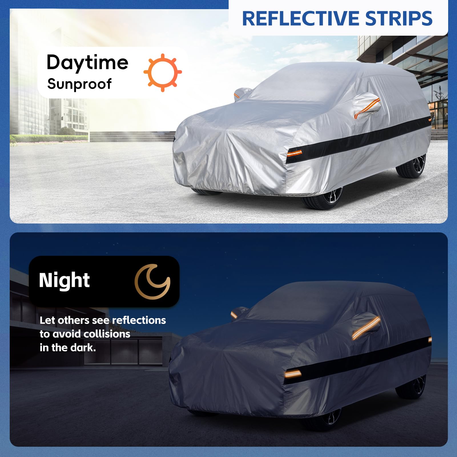 Holthly 10 Layers SUV Car Cover Custom Fit for Toyota RAV4 (2005-2024) Waterproof All Weather for Automobiles, Full Cover Sun UV