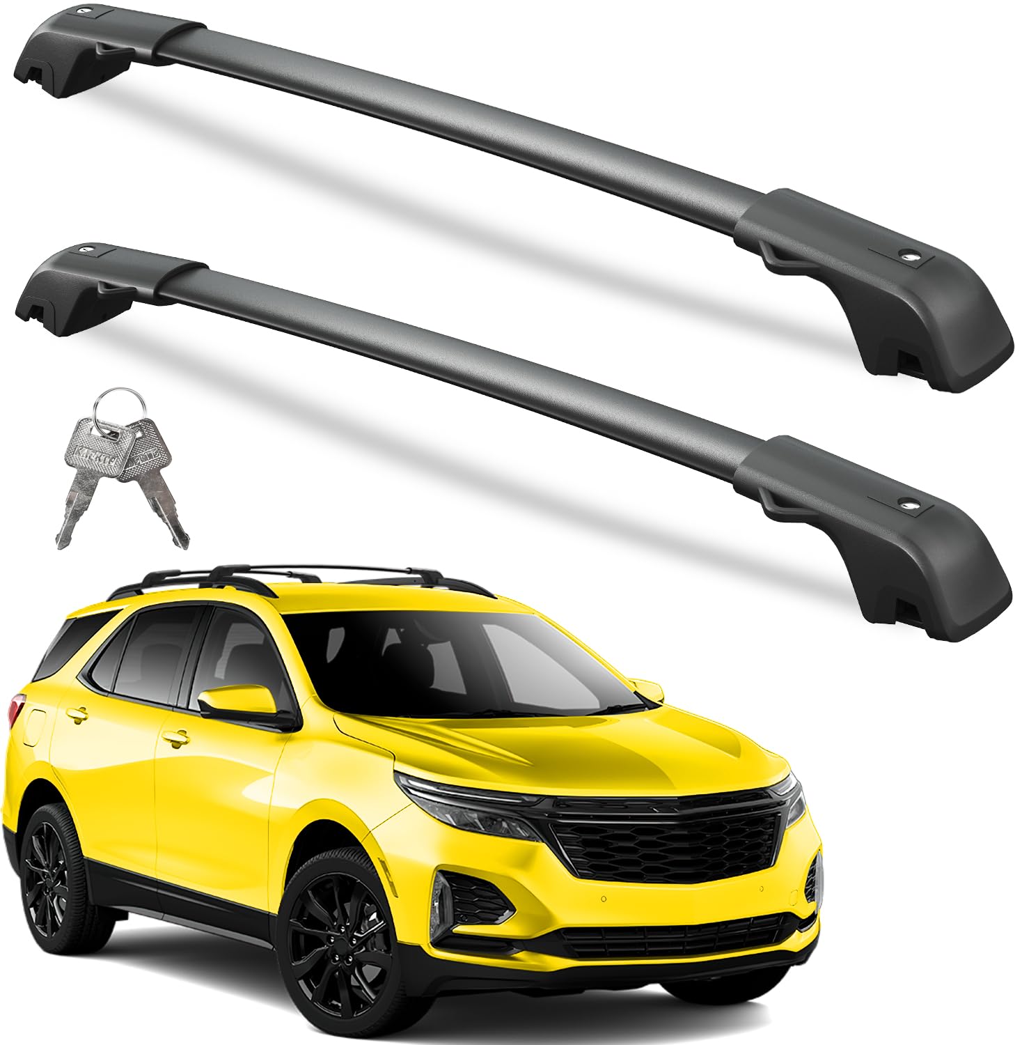Wonderdriver Lockable Roof Rack Cross Bars 220lbs Compatible with 2018-2024 Chevy Chevrolet Equinox & GMC Terrain 2018-2024(Not 