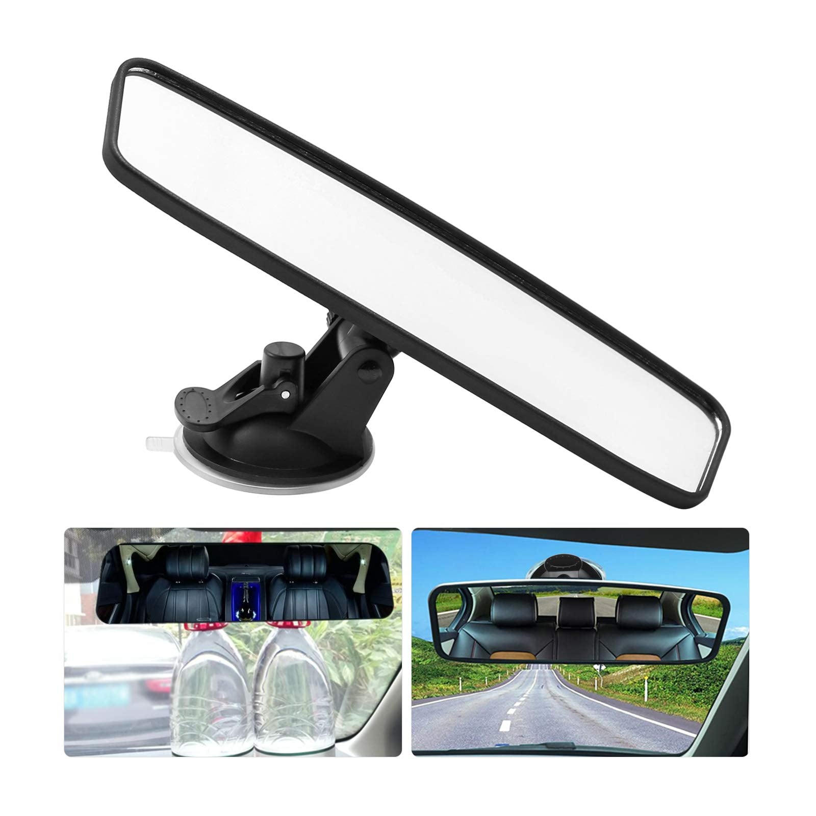 Vkinman Rear View Mirror, Adjustable Car Interior Rear View Mirror Car Seat Child Safety Mirror For Universal Cars Trucks Suv-9.64 X 2.6 Inch (White)