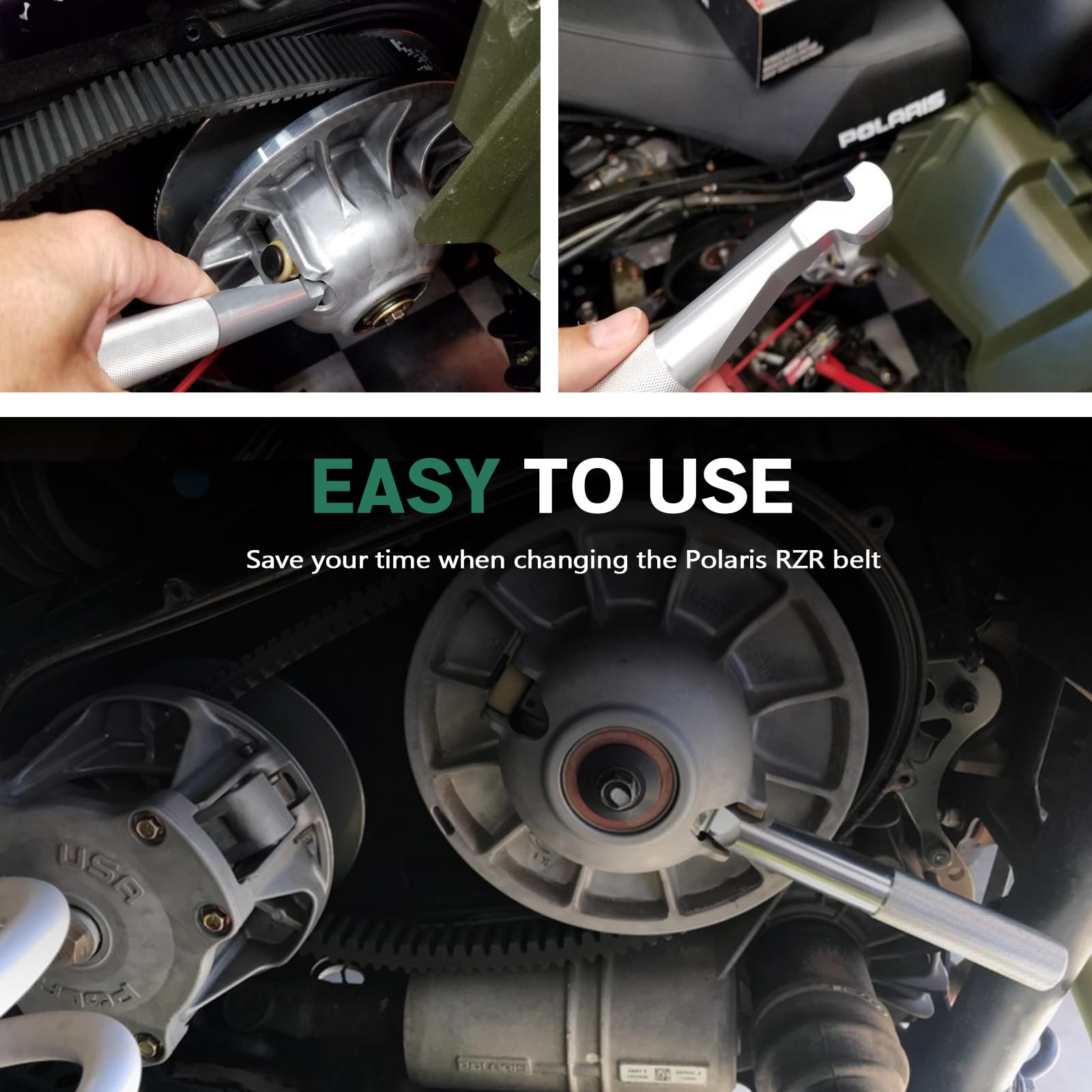 Xislet RZR Belt Changing Tool, Belt Removal Tools Kit Compatible with Polaris RZR 800S 900S 1000 XP4 Turbo / 2006-2018 Polaris S