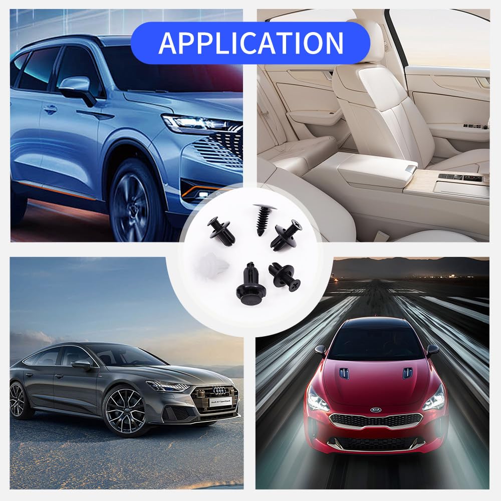 100 Pcs Bumper Retainer Clips Car Rivets Fasteners Retainer Kit And 1 Fastener Removers Most Popular Sizes Auto Push Pin Rivets