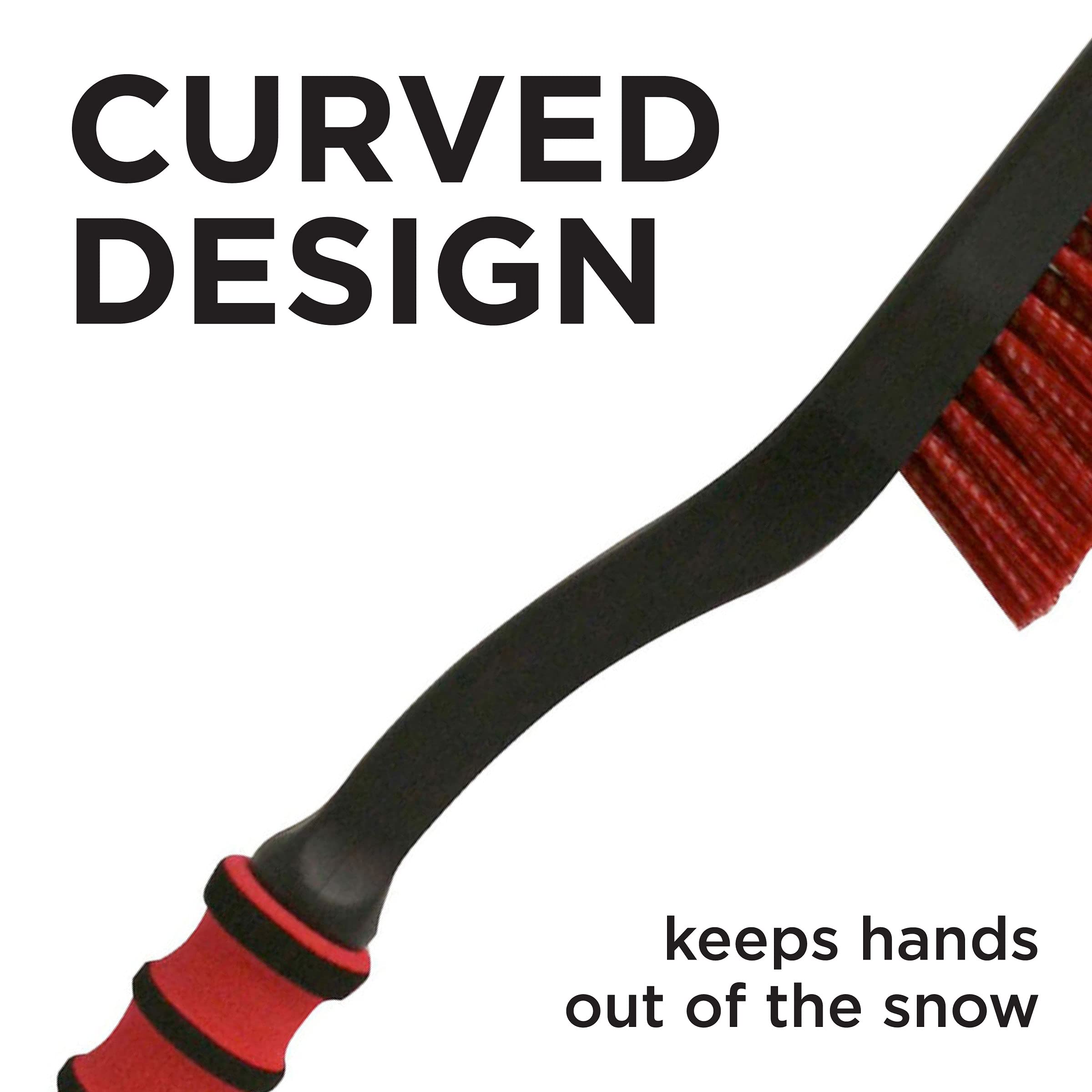 Mallory 532 Snow Brush with Ice Scraper for Cars, Trucks, SUVs - 26" Red and Blue Plastic Design