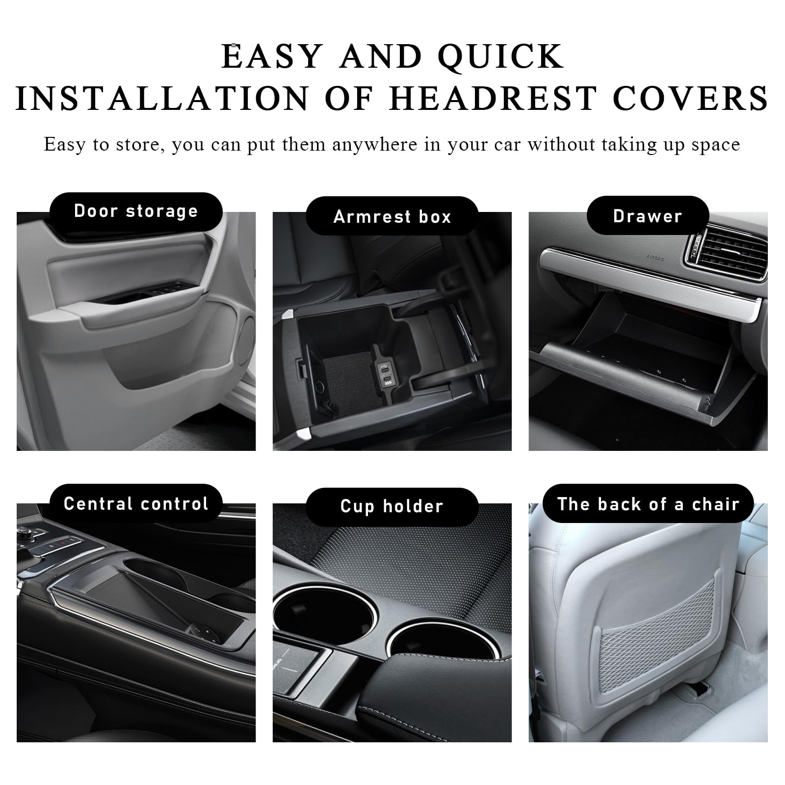 Suvnie 2 PCS Car Headrest Cover, Personalized Funny Car Seat Full Face Mask, Ski Mask Wrap Protection for Auto Front Seat Rest D