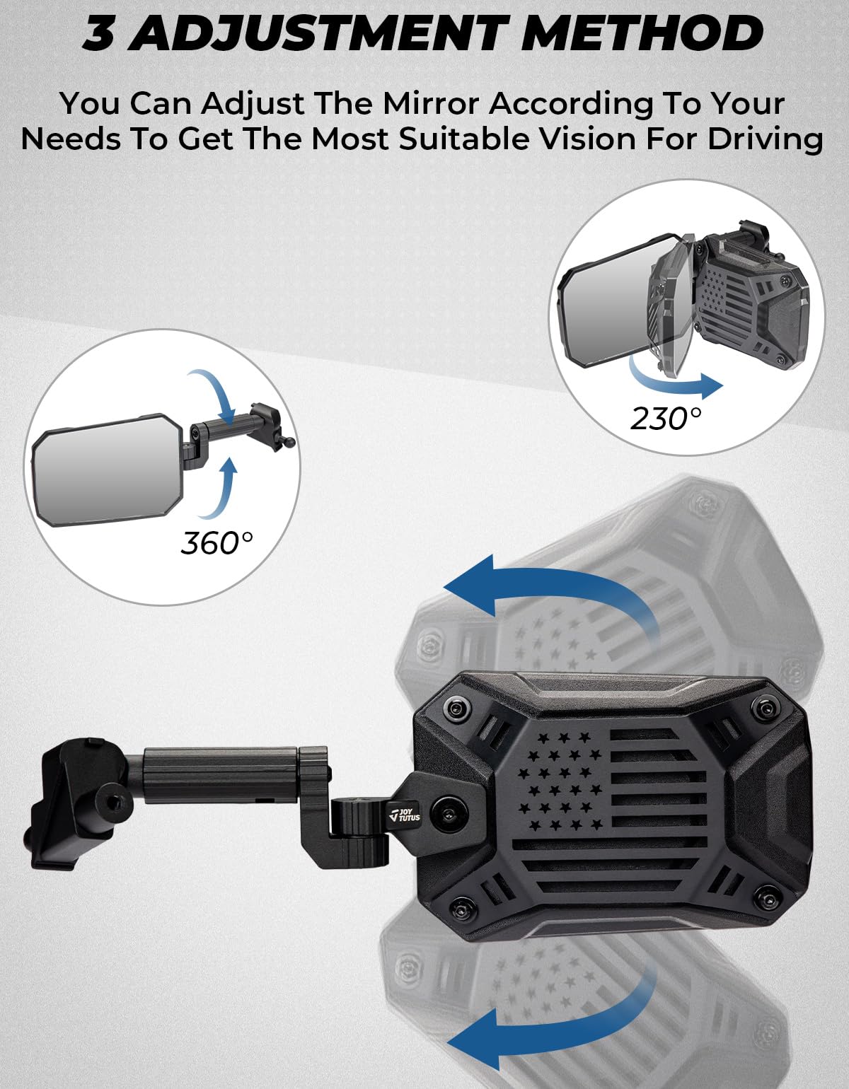 Joytutus Mirrors Doors Off Compatible With Wrangler Jl/Jlu 2018-2023 & Gladiator Jt, Jl Side Mirrors With Ball Adapter, Wider Vi