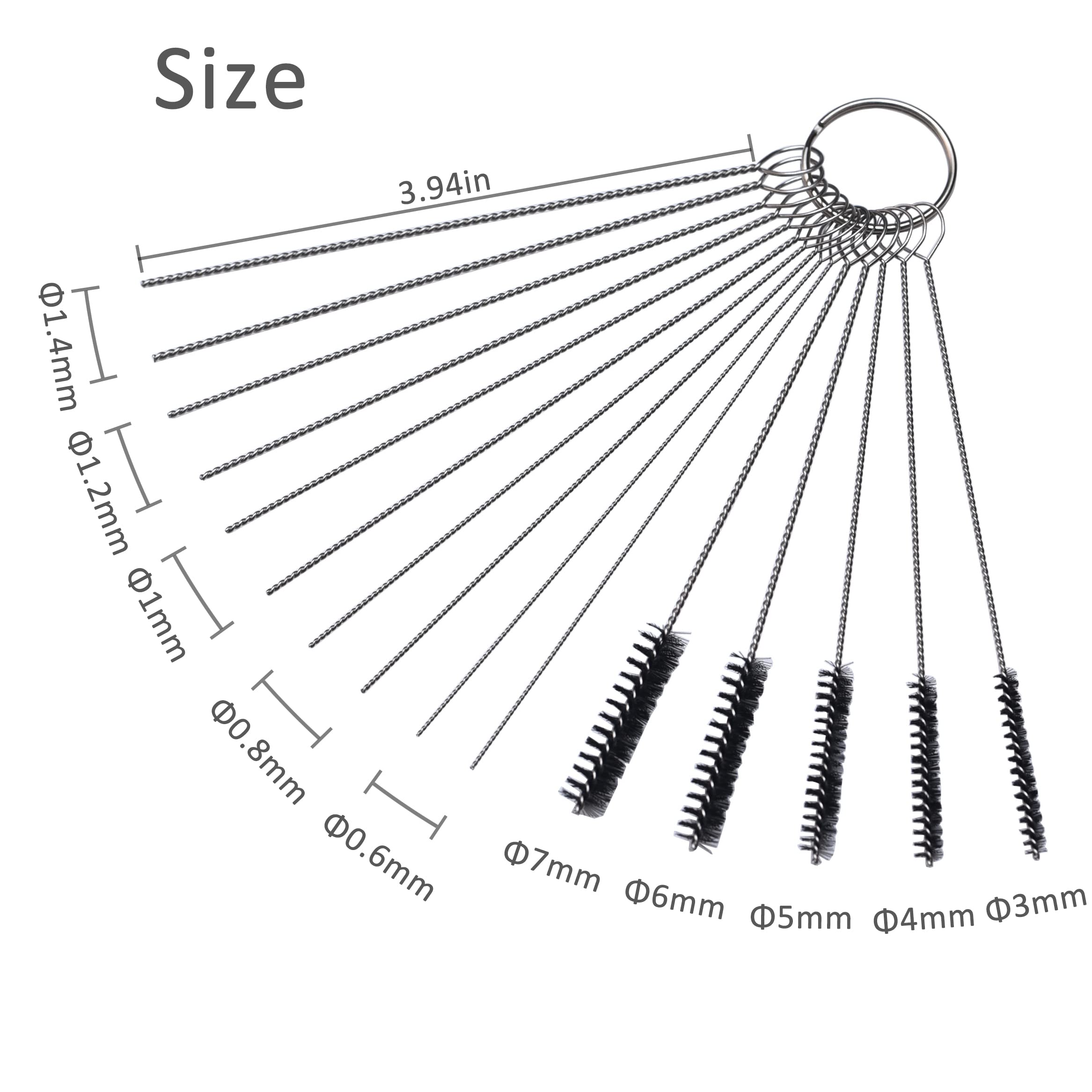 Carburetor Carbon Dirt Jet Remove Cleaner, 10 Cleaning Needles + 5 Nylon Brushes Tool Kit For Motorcycle Atv Moped Welder Carb Chainsaw Spray Guns Torch Tips