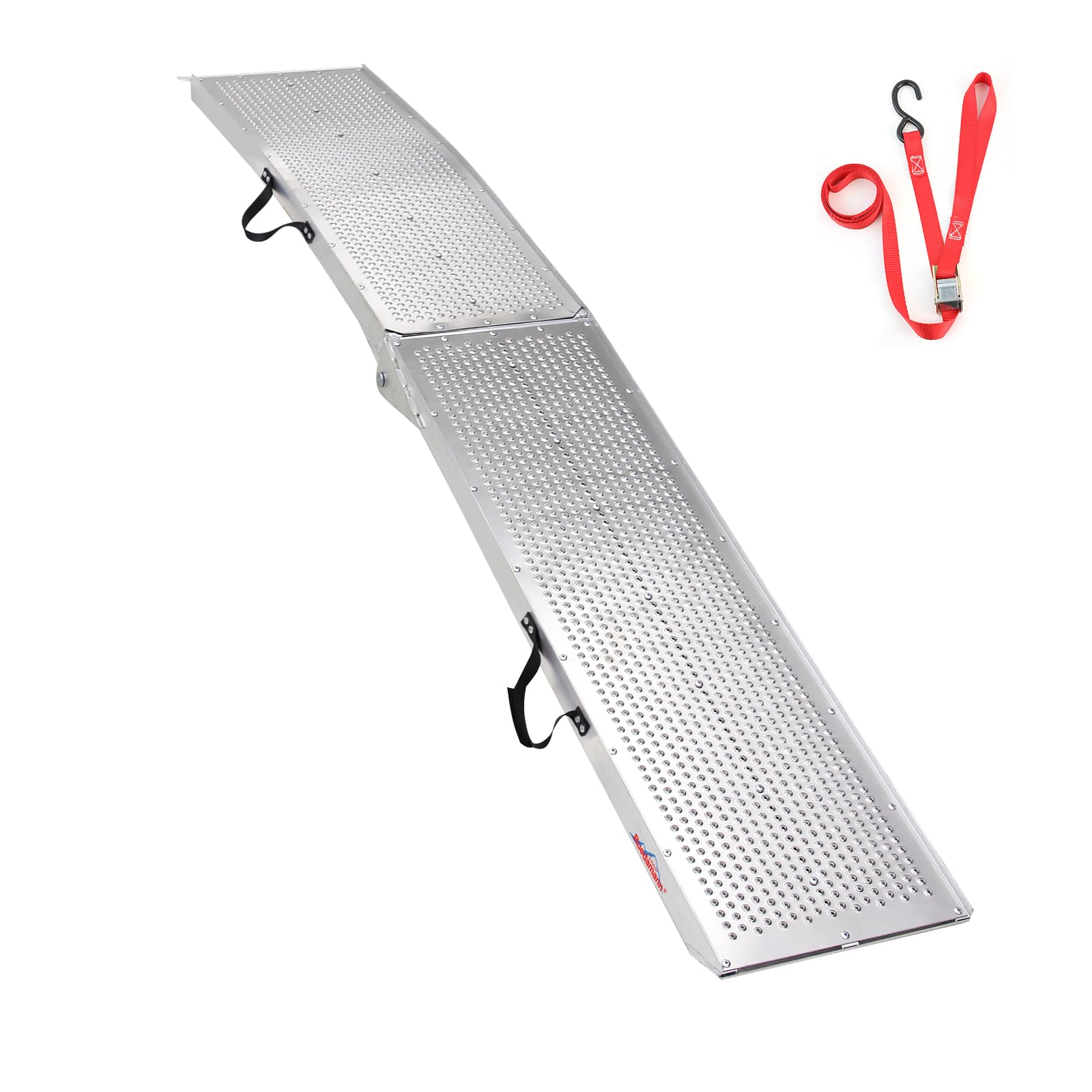 Ruedamann 7.5'L  11'' W Folding Loading Ramp, 750 Lbs Capacity, Aluminum Portable Atv Utv Ramp/Motorcycle Ramp/Truck Ramp For Di