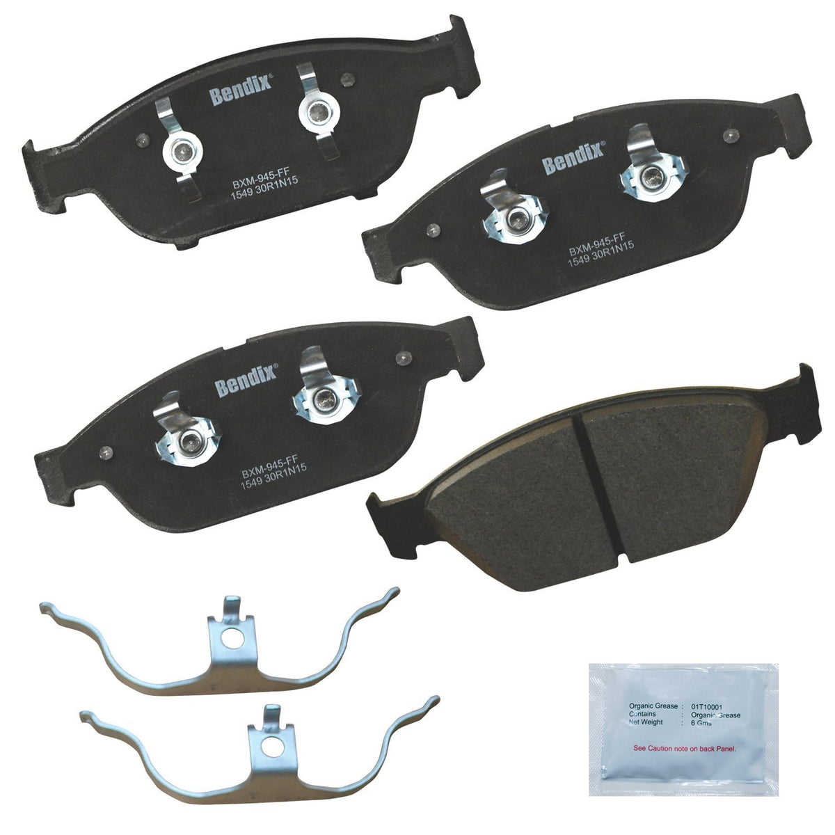 Bendix Priority1 Cfm1549 Semi-Metallic Front Brake Pads For Audi A6 2018-2016, A6 Quattro 2018-2012, A7 2017-2016, A7 Quattro 20
