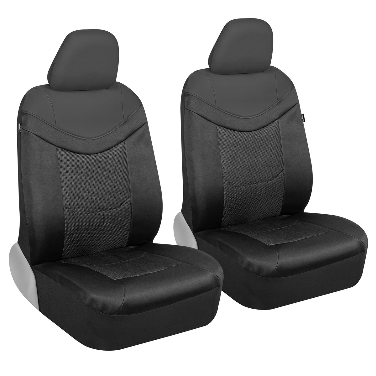 Motor Trend Premium Luxesport Charcoal Gray Car Seat Covers For Front Seats - Premium Seat Protectors With Comfortable Mesh Back
