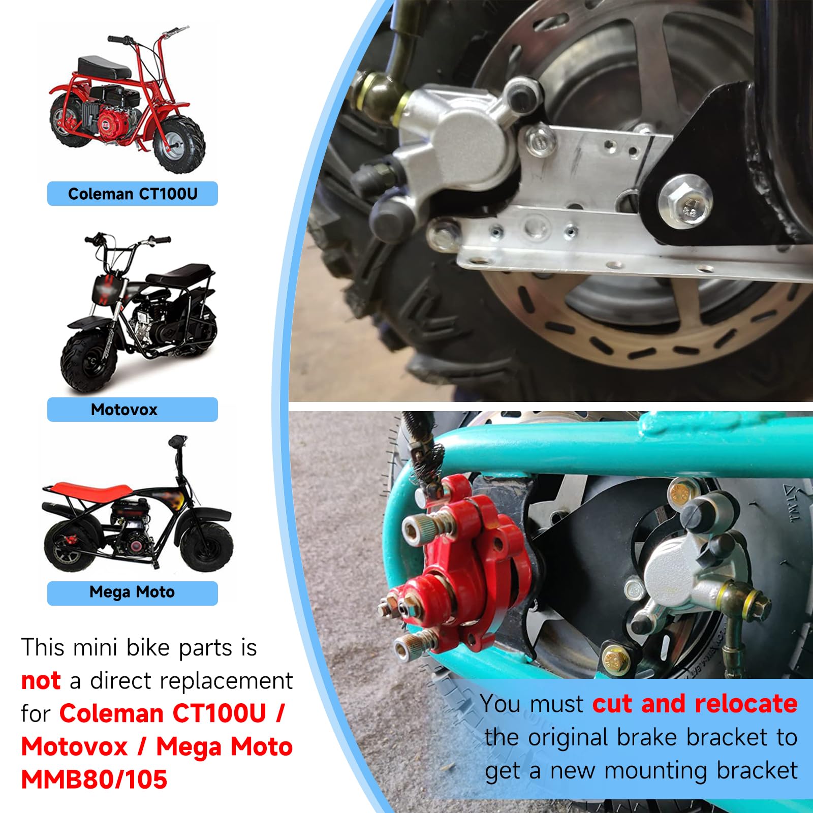 Fvrito Upgraded Mini Bike Hydraulic Disc Brake Kit For Baja Db30 Doodle Bug Blitz Dirt Bug Racer 97Cc 79Cc Predator 2.8Hp Engine With 180Mm Brake Disc Rotor Master Cylinder Caliper Pads Assembly Parts