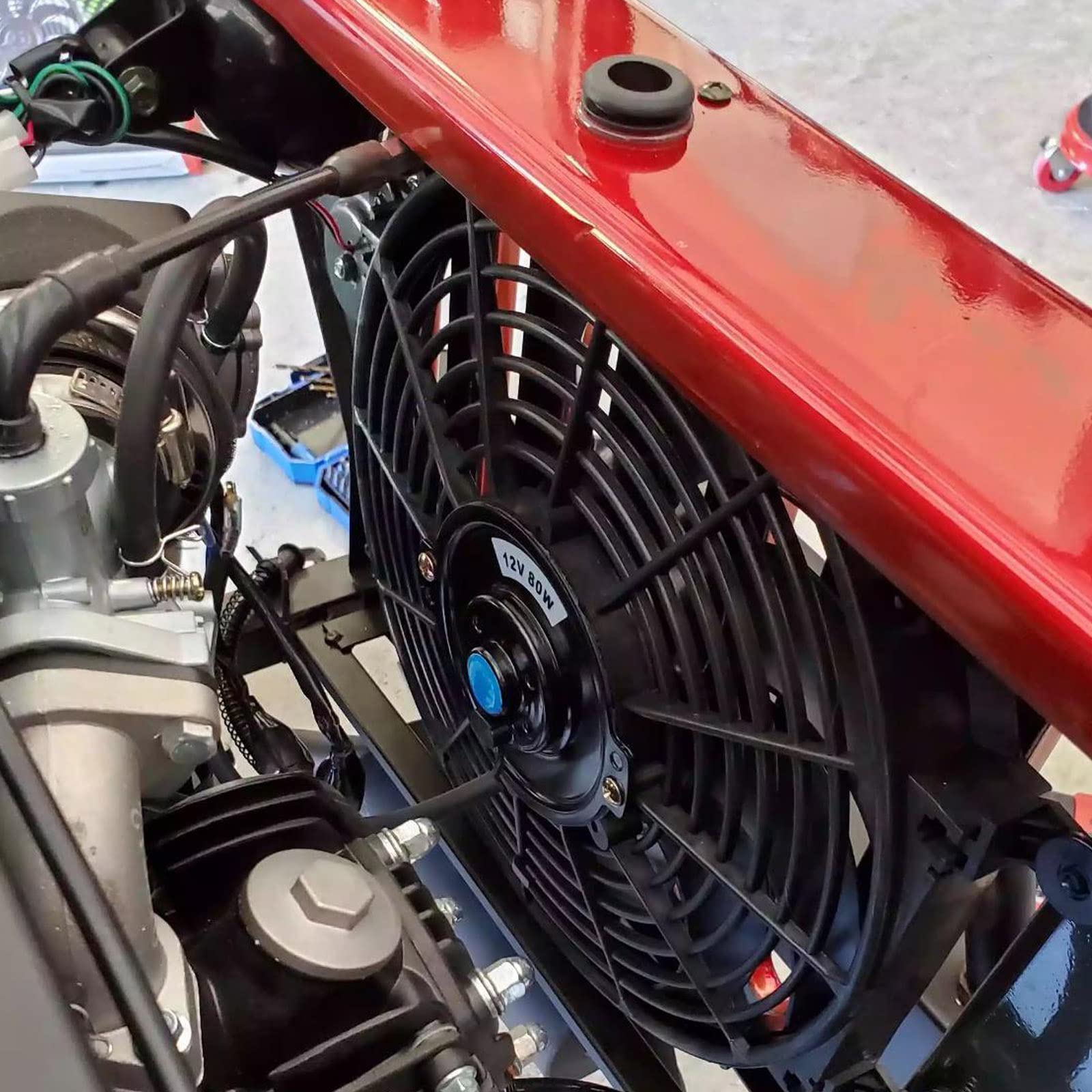 Blackhorse-Racing 12'' Universal Electric Radiator Cooling Fans + Thermostat Relay & Mount Kit