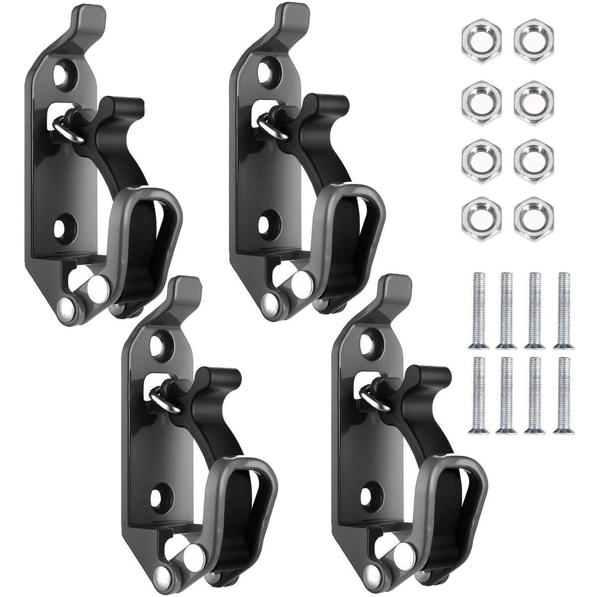 4Pcs Shovel Mount for Roof Rack, Metal Rubber Clamp Mounting Brackets Kit, Shovel Holder for Truck, Car Accessories for Boats,Mi