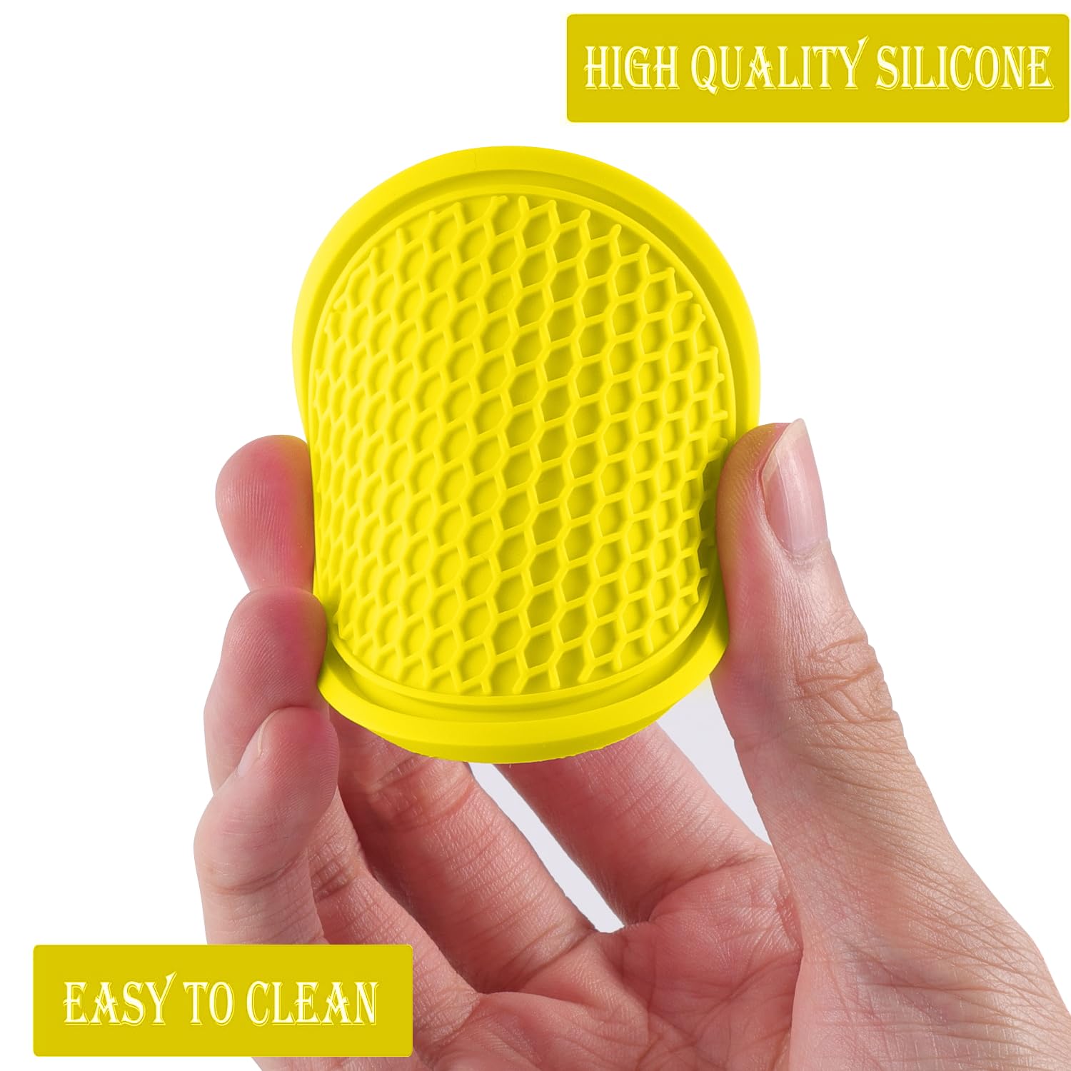 Singaro Car Cup Coaster, 4Pcs Universal Non-Slip Cup Holders Embedded In Ornaments Coaster, Car Interior Accessories, Yellow