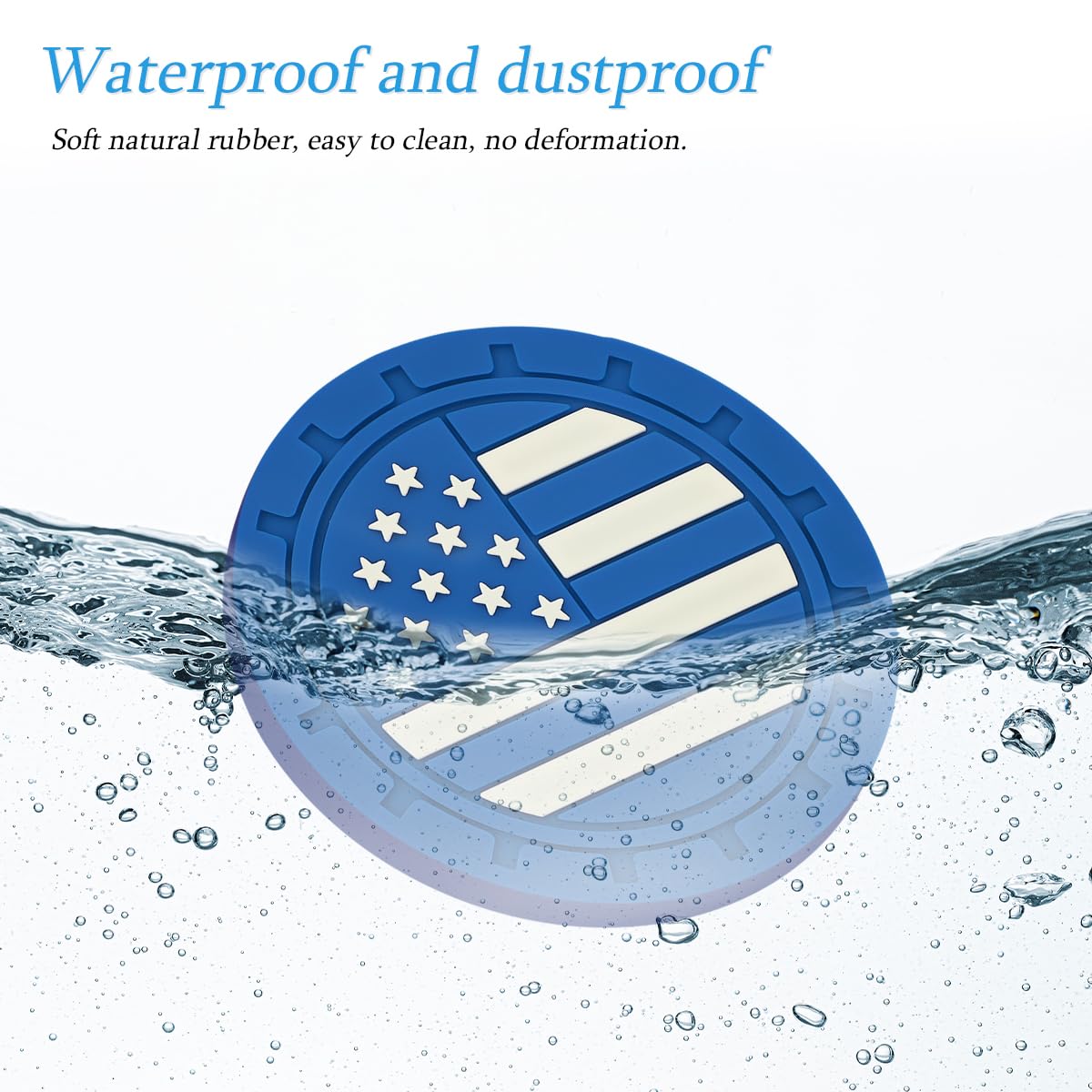 Auceli 4 Pack Car Cup Holder Coasters, American Flag Us Flag Insert Car Cup Coaster, 2.75 Inch Anti Slip Shockproof Embedded Dri