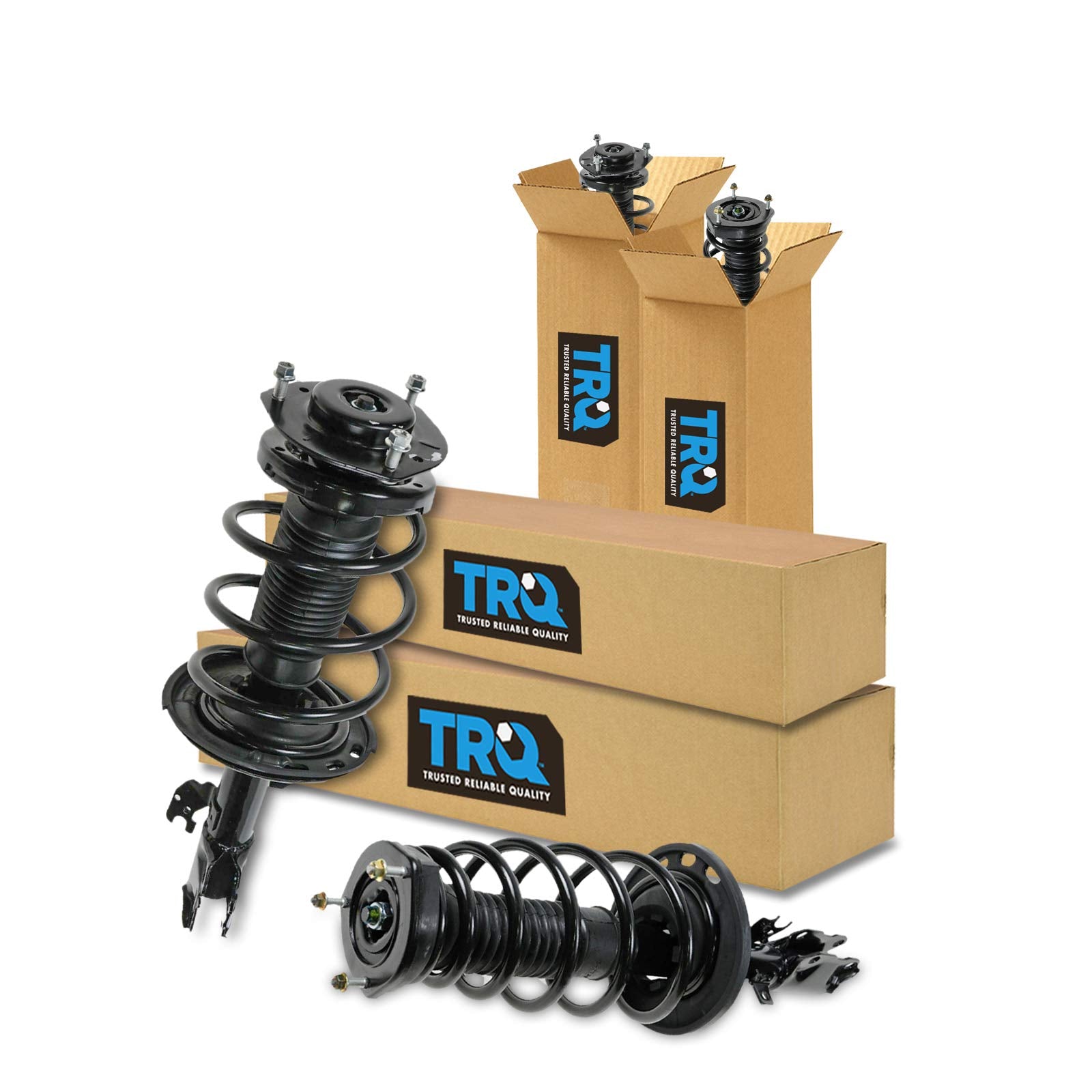 Trq Front And Rear Strut & Coil Spring Assembly Set Driver & Passenger Sides Compatible With 07-08 Lexus Es350 06-12 Toyota Aval