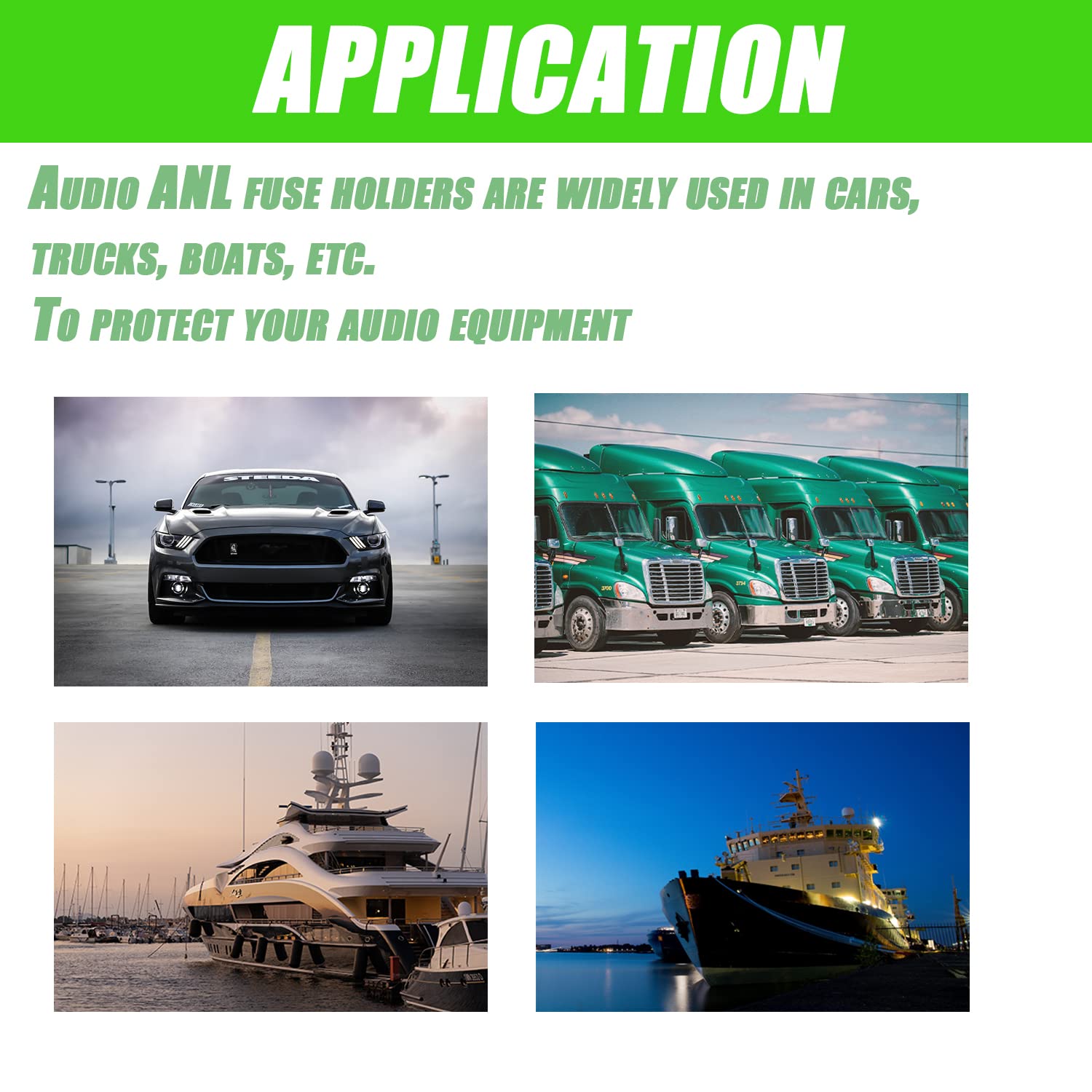 SIGANDG 0/2/4 Gauge AWG Inline ANL Fuse Holder with 250 Amp Fuse