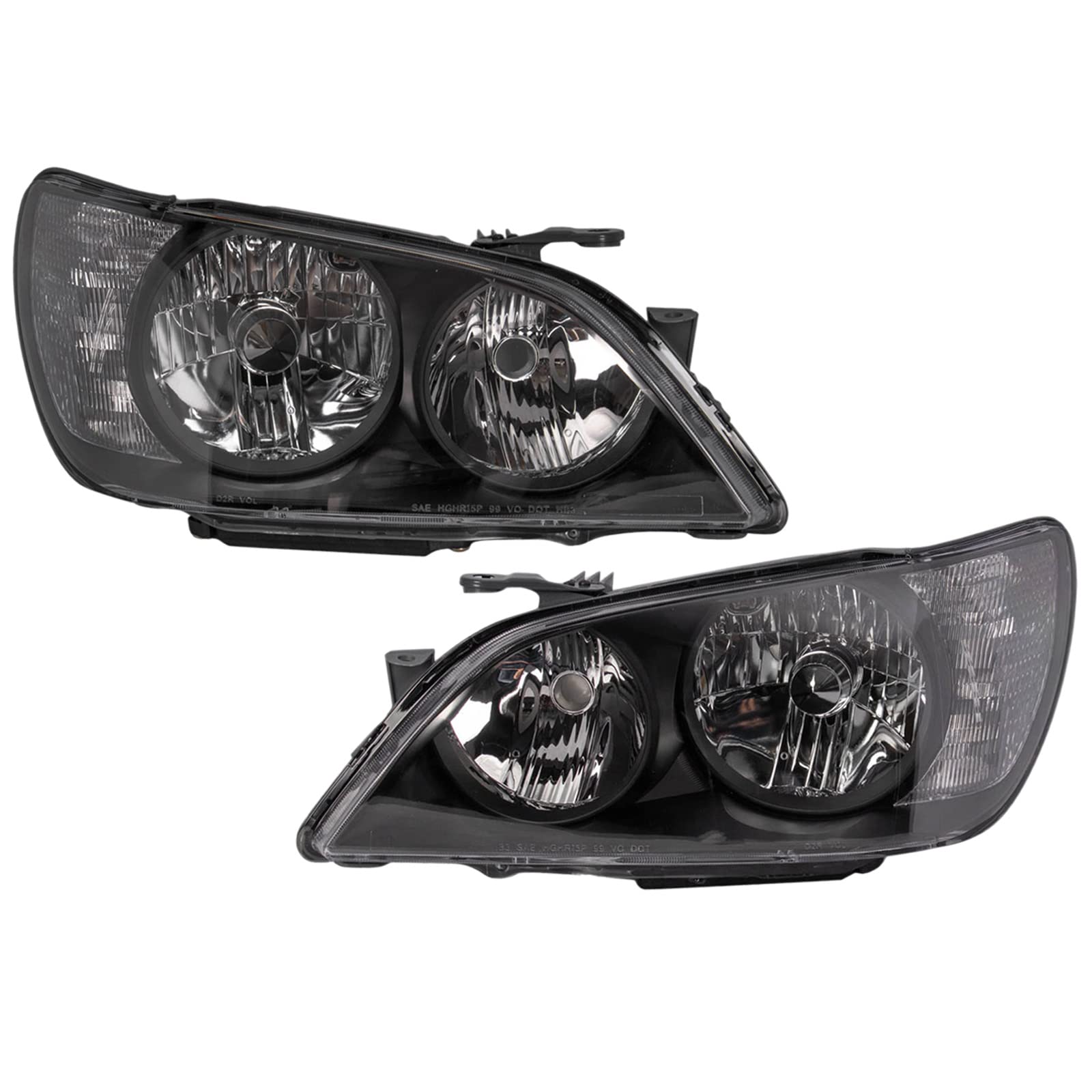 Trq Headlight Assembly Set Headlights Driver & Passenger Side Compatible With 2001-2005 Lexus Is300 Lx2502121 Lx2503121
