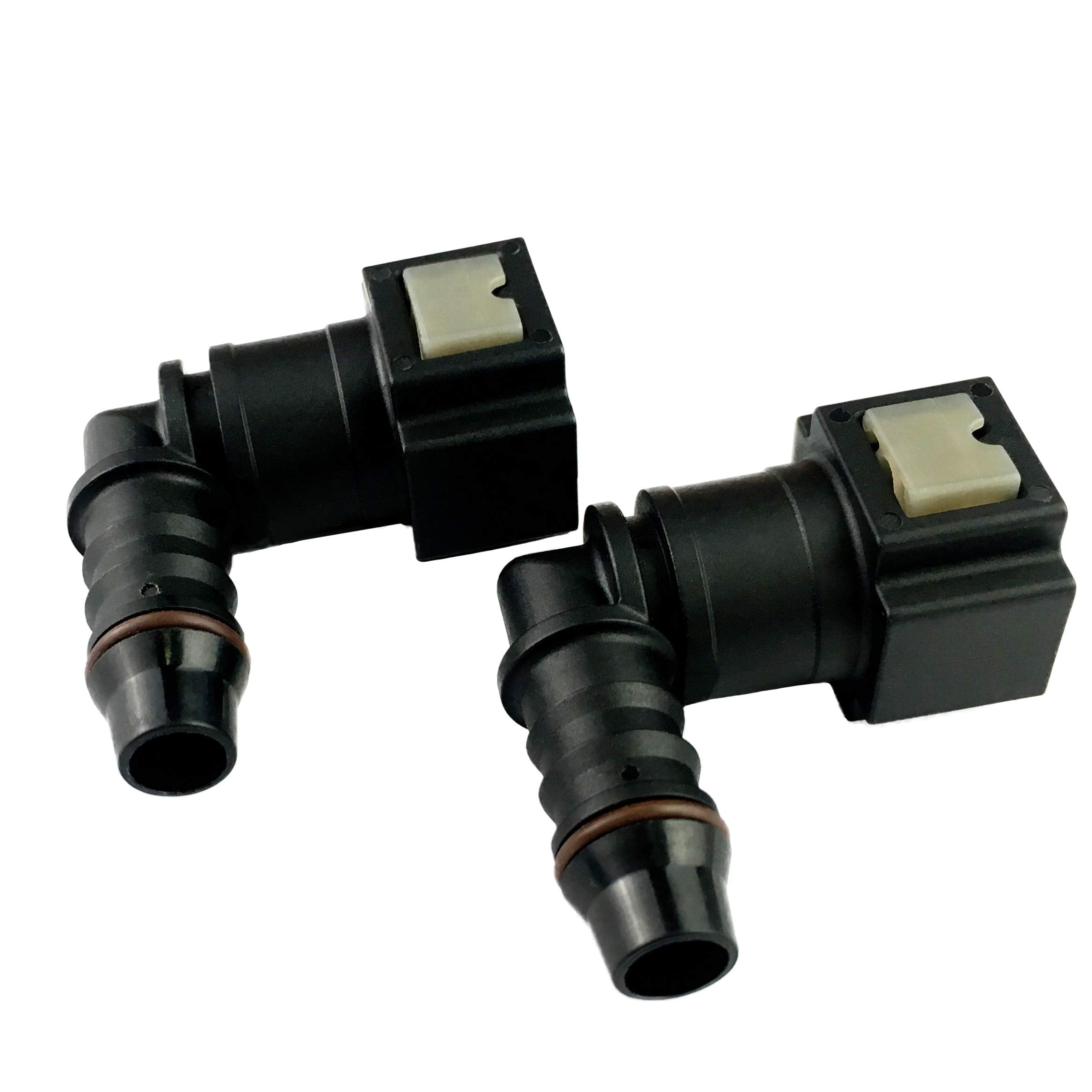 Fuel Line Quick Dis-Connect/Connector 3/8 Bundy Female To Barb Straight For 3/8 Steel To 1/4 Nylon Tubing, Pack Of 2