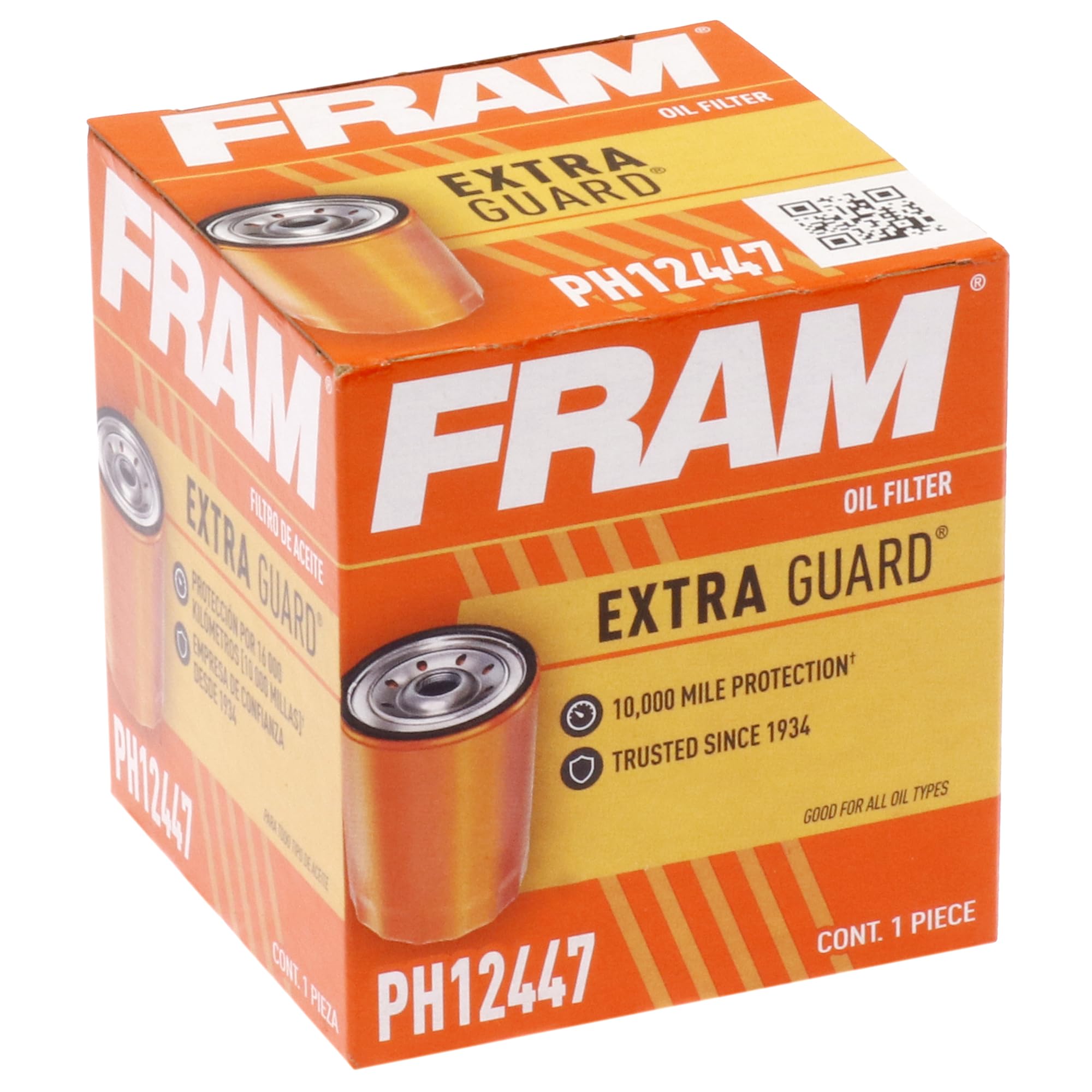 Fram Extra Guard Spin-On Automotive Replacement Oil Filter, Designed For Conventional And Synthetic Oil Changes Lasting Up To 10