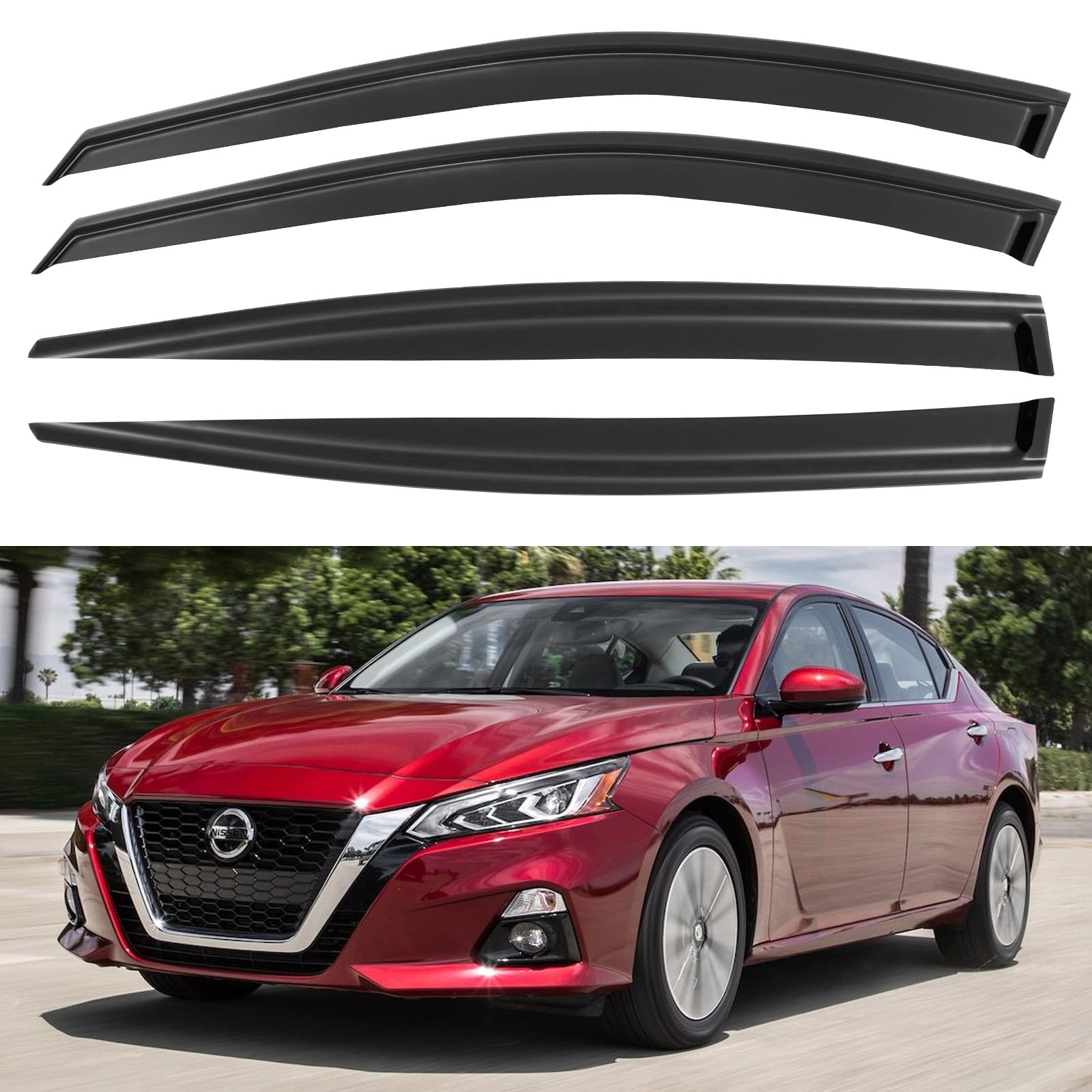 Window Visors Rain Guards for 2019-2025 Nissan Altima, Out-Channel Window Vent Wind Deflectors Visors Shades for 19-25 Altima