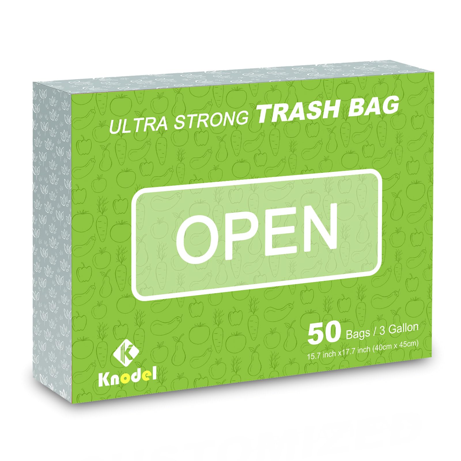 Knodel Drawstring Trash Bags, Perfect For Knodel Car Trash Can With Lid, And For Knodel Car Trash Can With Zipper, Ultra Strong Garbage Bags, 3 Gallon, 50 Count