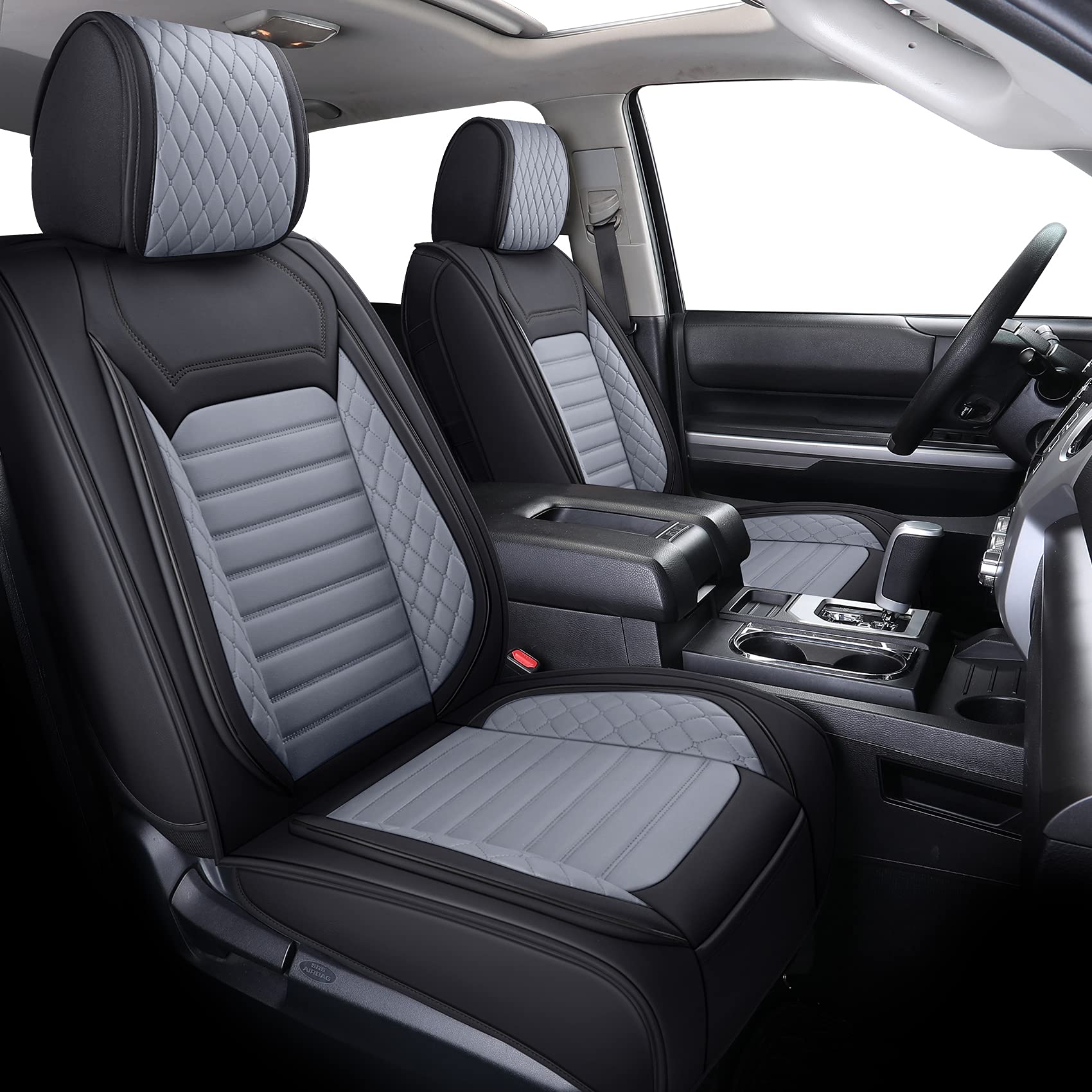 Aierxuan Seat Covers For Toyota Tundra Truck Pickup Full Set Custom Fit 2008-2025 Crewmax Double Cab Waterproof Leather Seat Cus