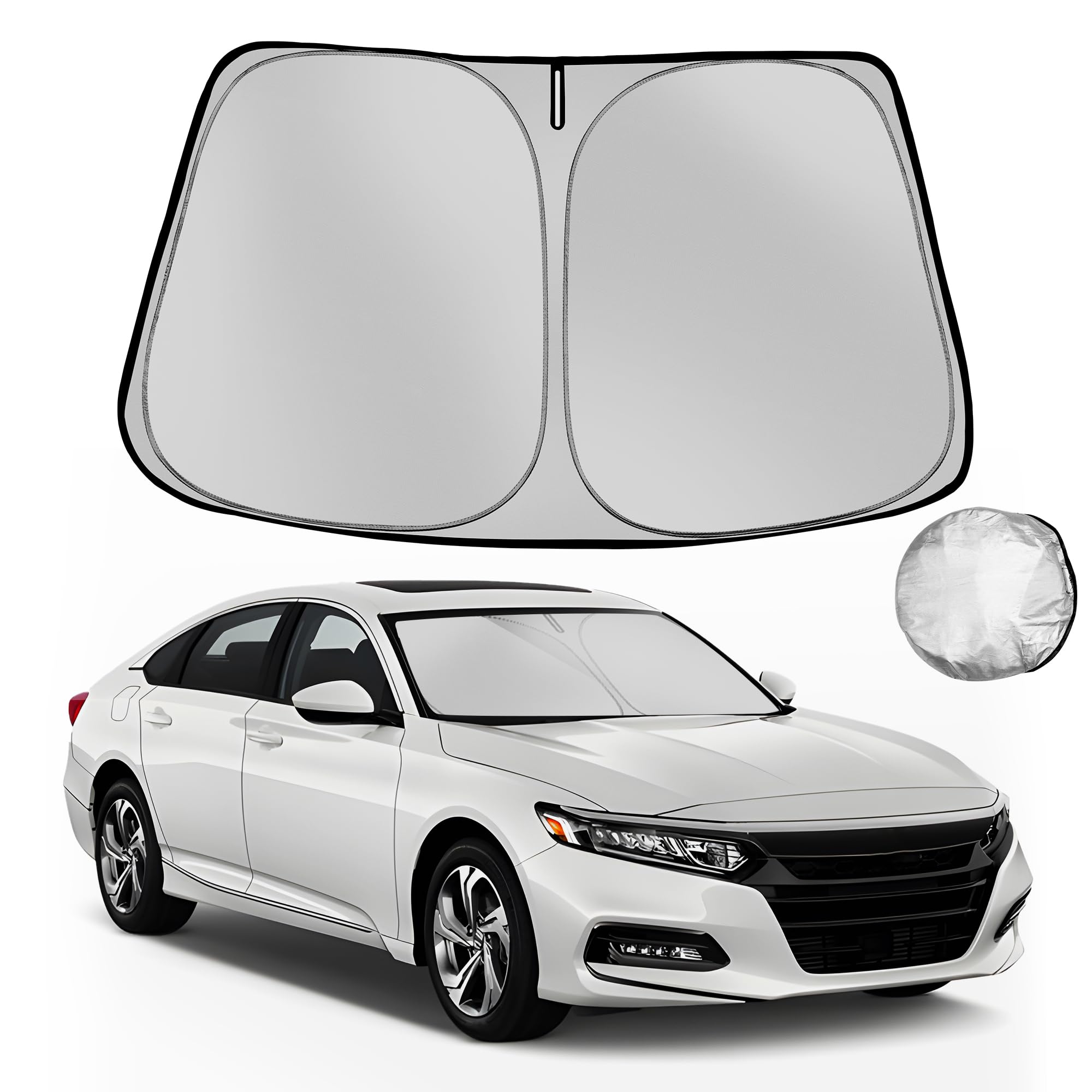 Fonowka Windshield Sun Shade For Honda Accord Sedan 2018-2025 Foldable Sun Sunshade For Car Front Window Blocks Uv Rays And Heat