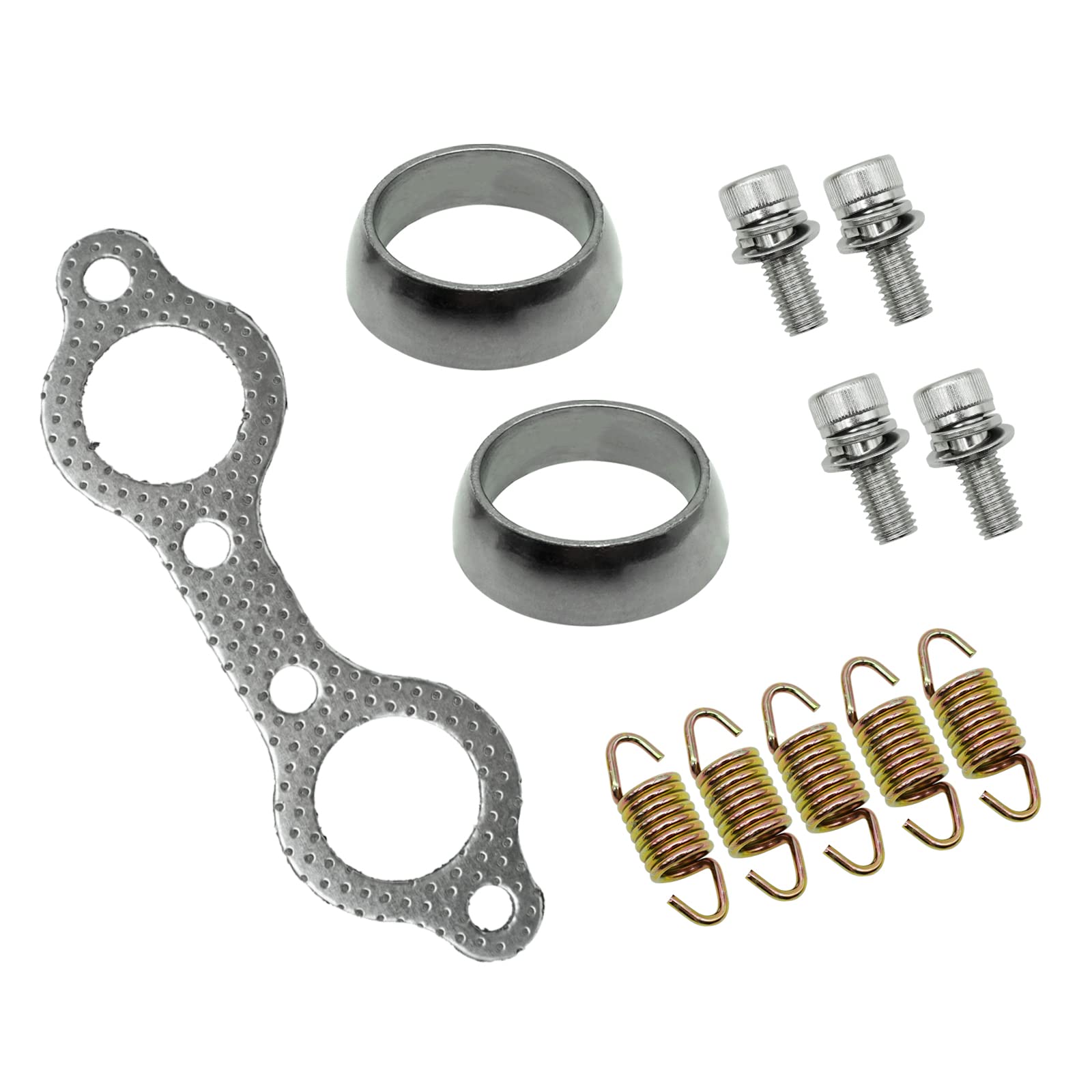 Exhaust Muffler Gasket Seal Spring Rebuild Kit For Polaris Sportsman 600 700 800 Mv7 2002-2006 Frontier 2002-2005, Oem# 5811511 3610047