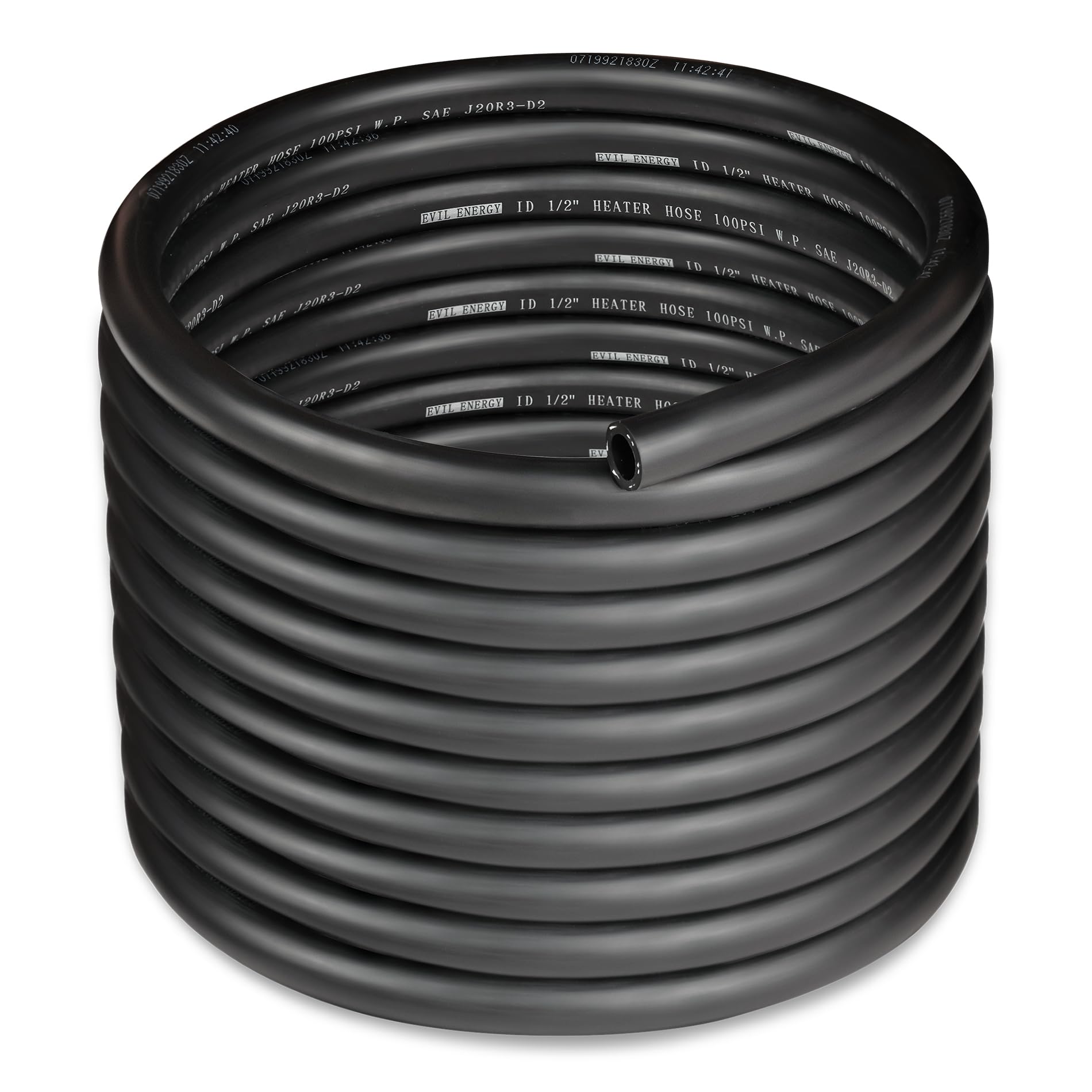 Evil Energy 1/2'' Heater Hose Coolant Radiator Straight 100Psi Sae 20R3 25Ft Black