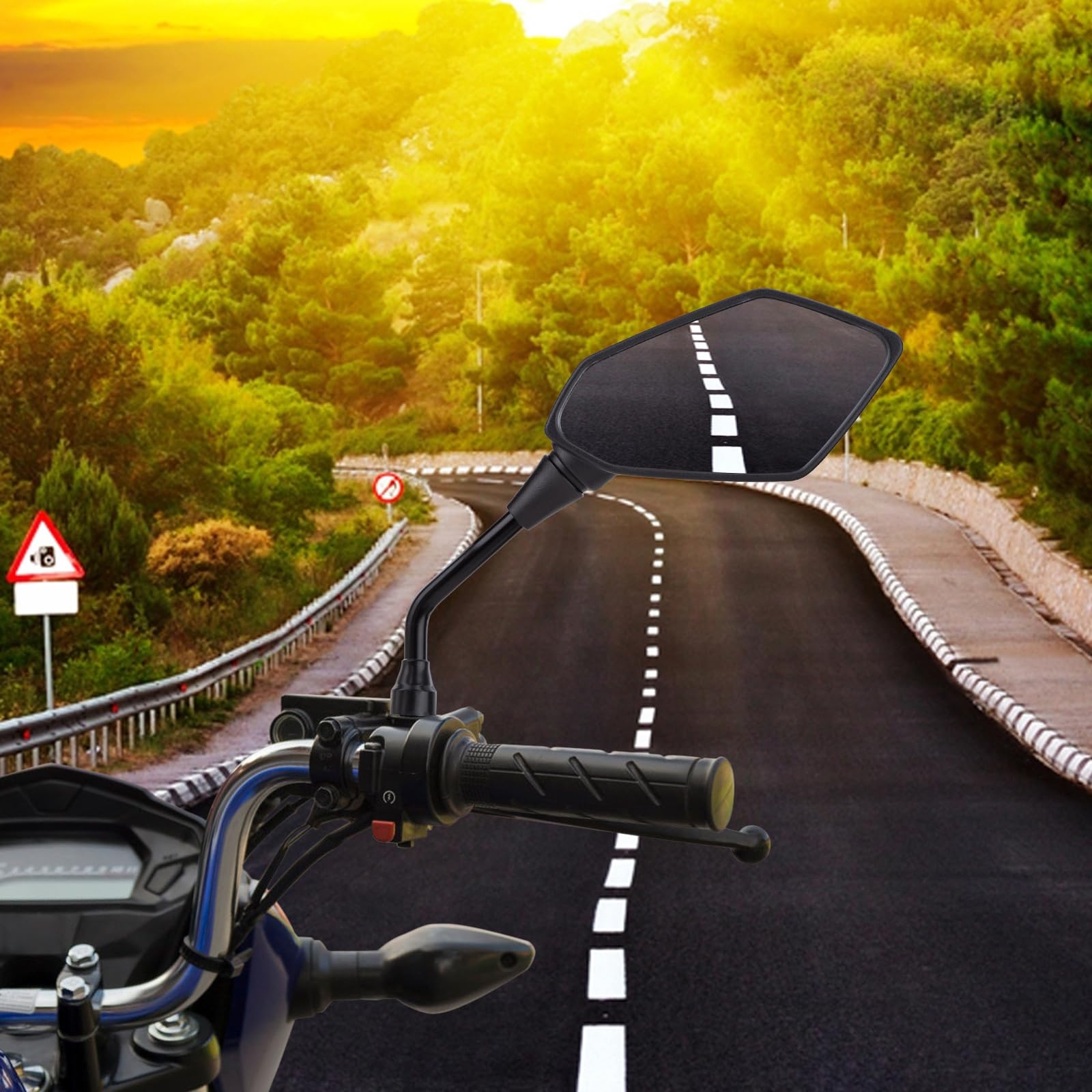 Cicmod Motorcycle Rear View Side Mirrors With M8 M10 Threaded Bolts For Motorcycle, Scooter, Atv, Dirt Bike, Cruiser