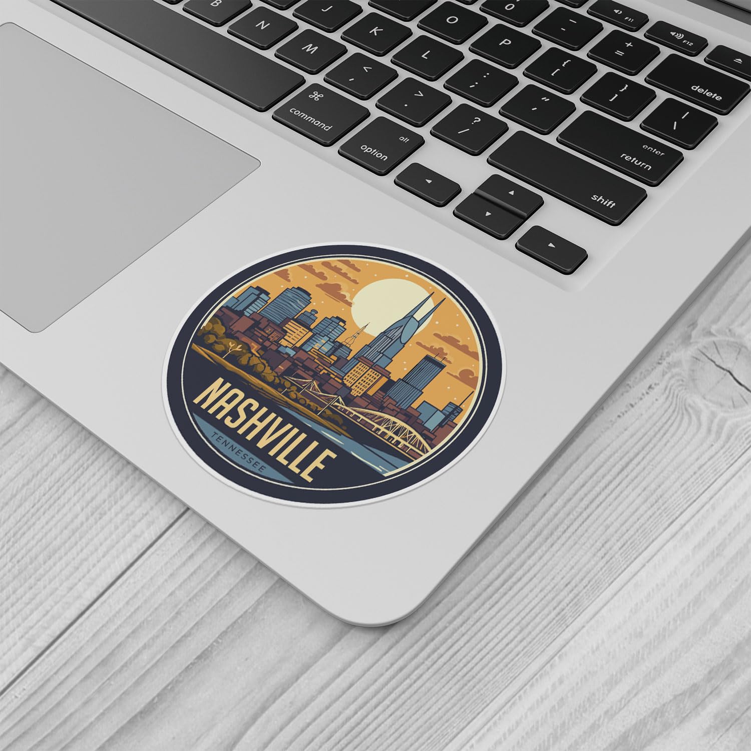 Nashville City Sticker - Waterproof Vinyl Decal for Car Bumper, Laptop, Water Bottle, Wall, and Window, Size - 5'' Longer Side