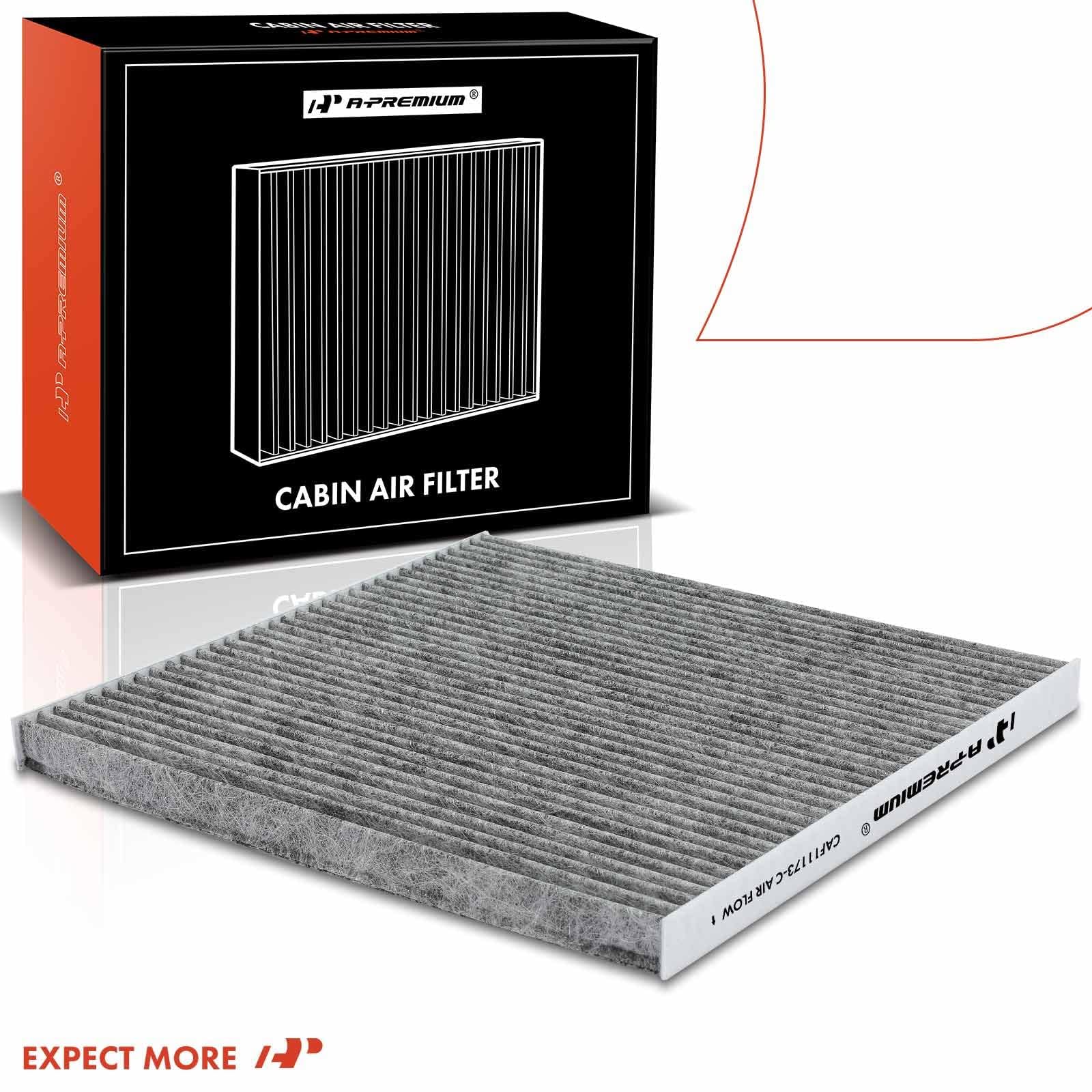 A-Premium 2-Pc Cabin Air Filter With Activated Carbon - Compatible With Hyundai & Kia Vehicles - Accent, Tucson, Veloster, Genes