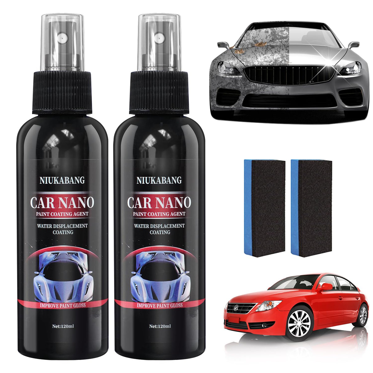 2Pcs Nurafix Nano Car Spray, Nurafix Nano Scratch Remover, Nurafix Nano Spray, Car Scratch Repair Nano Spray, Nano Ceramic Coati