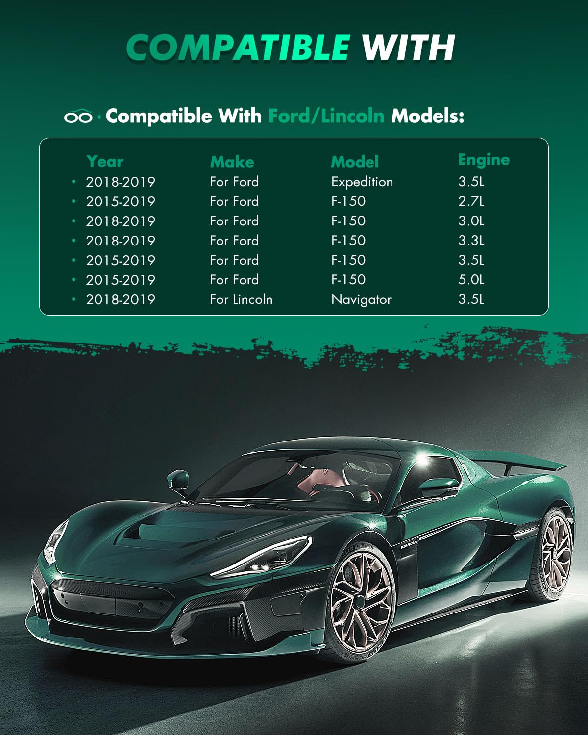 SCITOO Disc Brake Pads Kits D1790-9018 Ceramic Rear Brake Pads Set Fit For Ford For Expedition 2018-2019,For Ford For F-150 2015