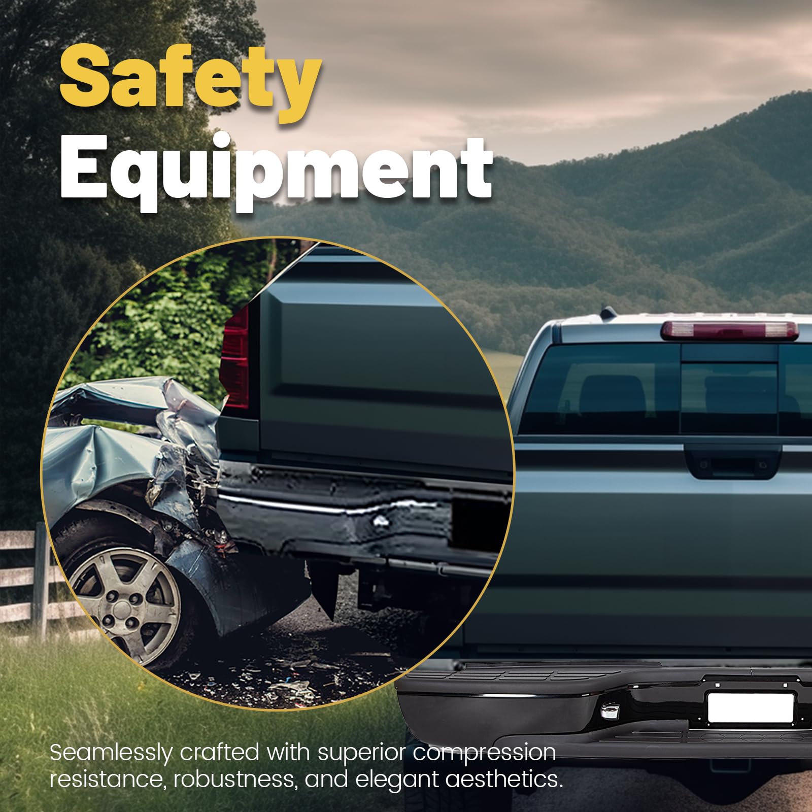 Ecotric Rear Step Bumper Compatible With 1999-2007 Chevy Chevrolet Silverado Gmc Sierra 1500 2500 Classic Face Bar W/License Pla