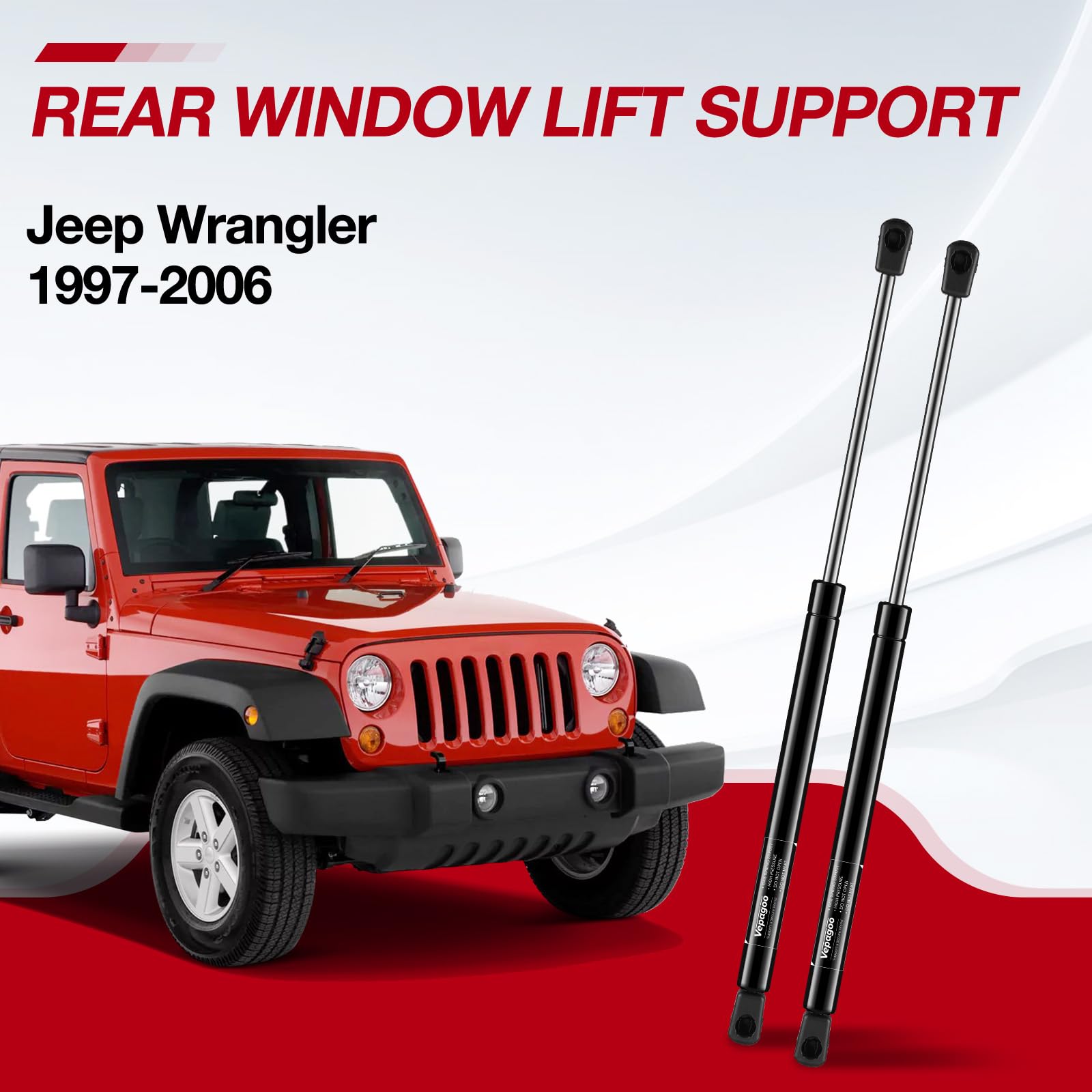 2 Rear Window Glass Lift Supports Springs Struts Shocks 4249 For Jeep Wrangler 1997 1998 1999 2000 2001 2002 2003 2004 2005 2006