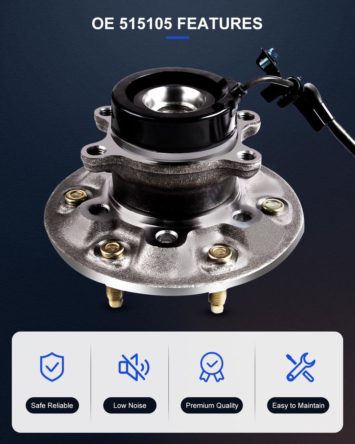 ECCPP Front Wheel Bearing Hub Assembly For Isuzu i-280 i-290 i-370 For GMC Canyon For Chevrolet Colorado 6 Lugs w/ABS 515105