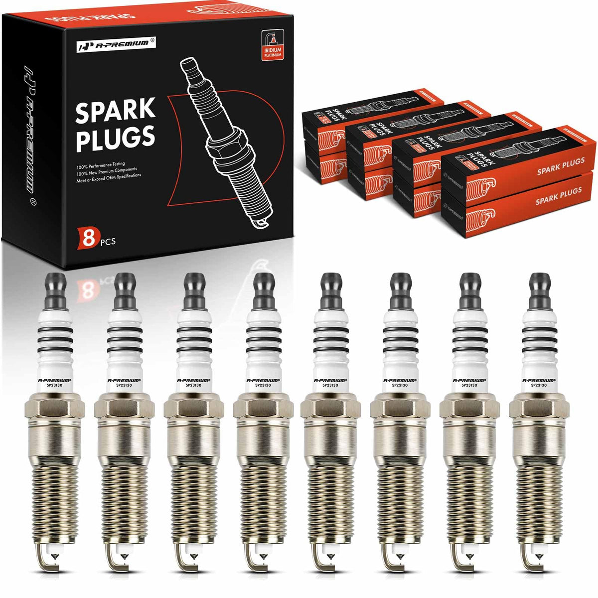 A-Premium Iridium Platinum Spark Plugs Compatible with Jeep Grand Cherokee 2005-2008, Commander 2006-2008 & Dodge Ram 1500/2500 