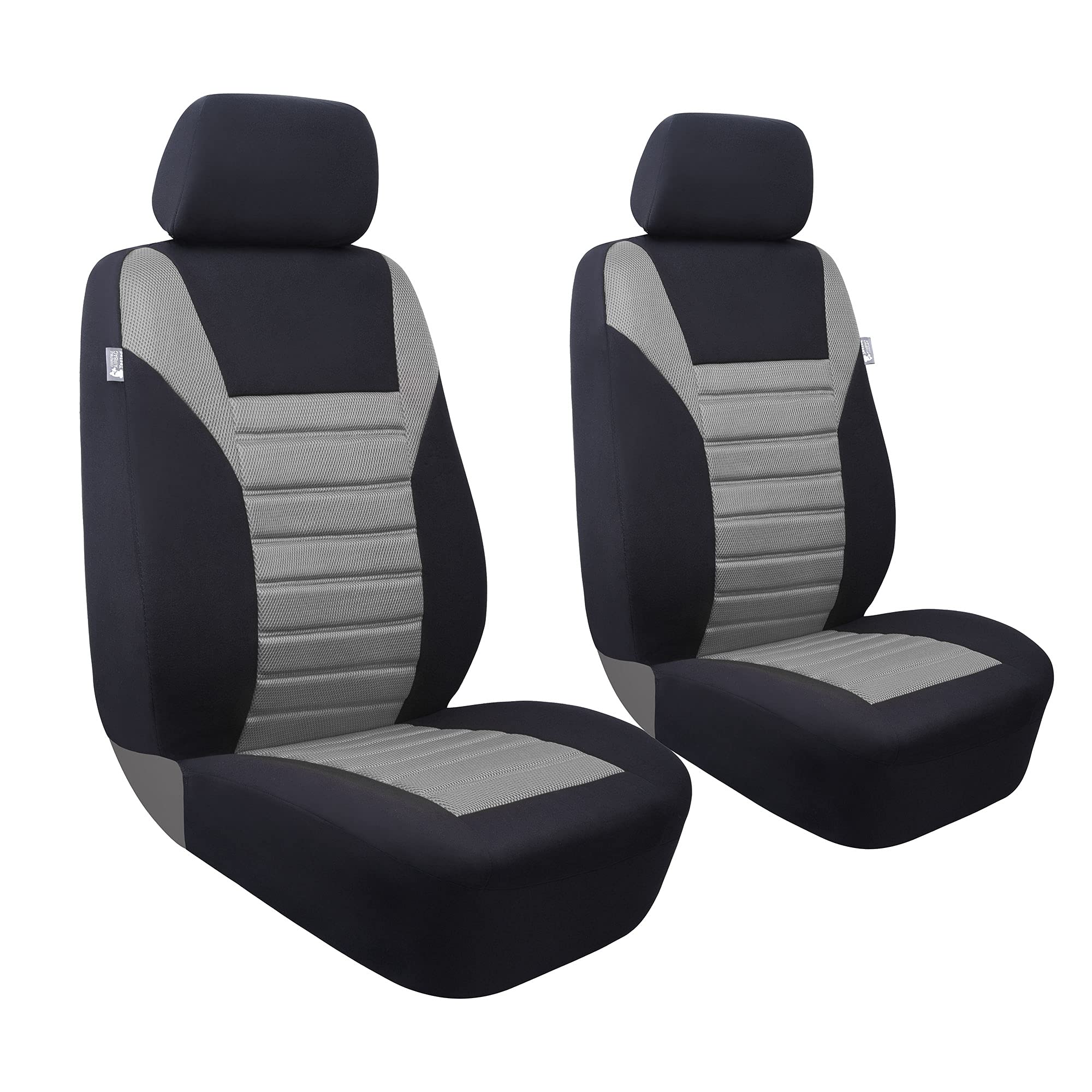 Fh Group Gray Polyester Car Seat Cover, 3D Air Mesh, Front Set, Airbag Compatible, Universal Fit For Cars Trucks Suvs