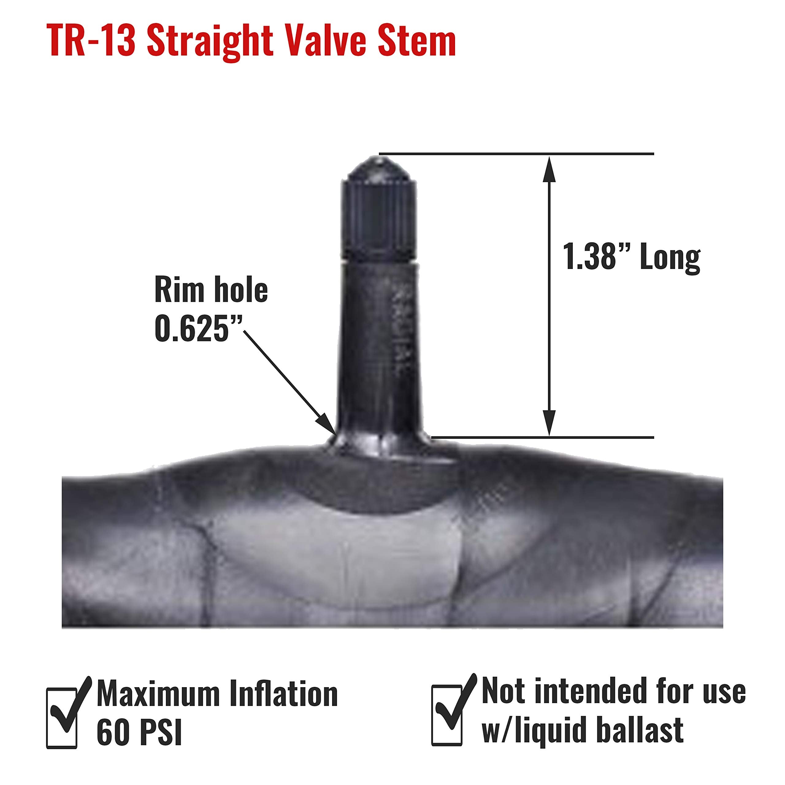 Pack Of 2 (Two) Firestone Brand Passenger Tire Inner Tube With Tr13 Rubber Valve Fits 14'' 15'' Mr14 Mr15 9.5L15/9.5L14/7.5L14/M