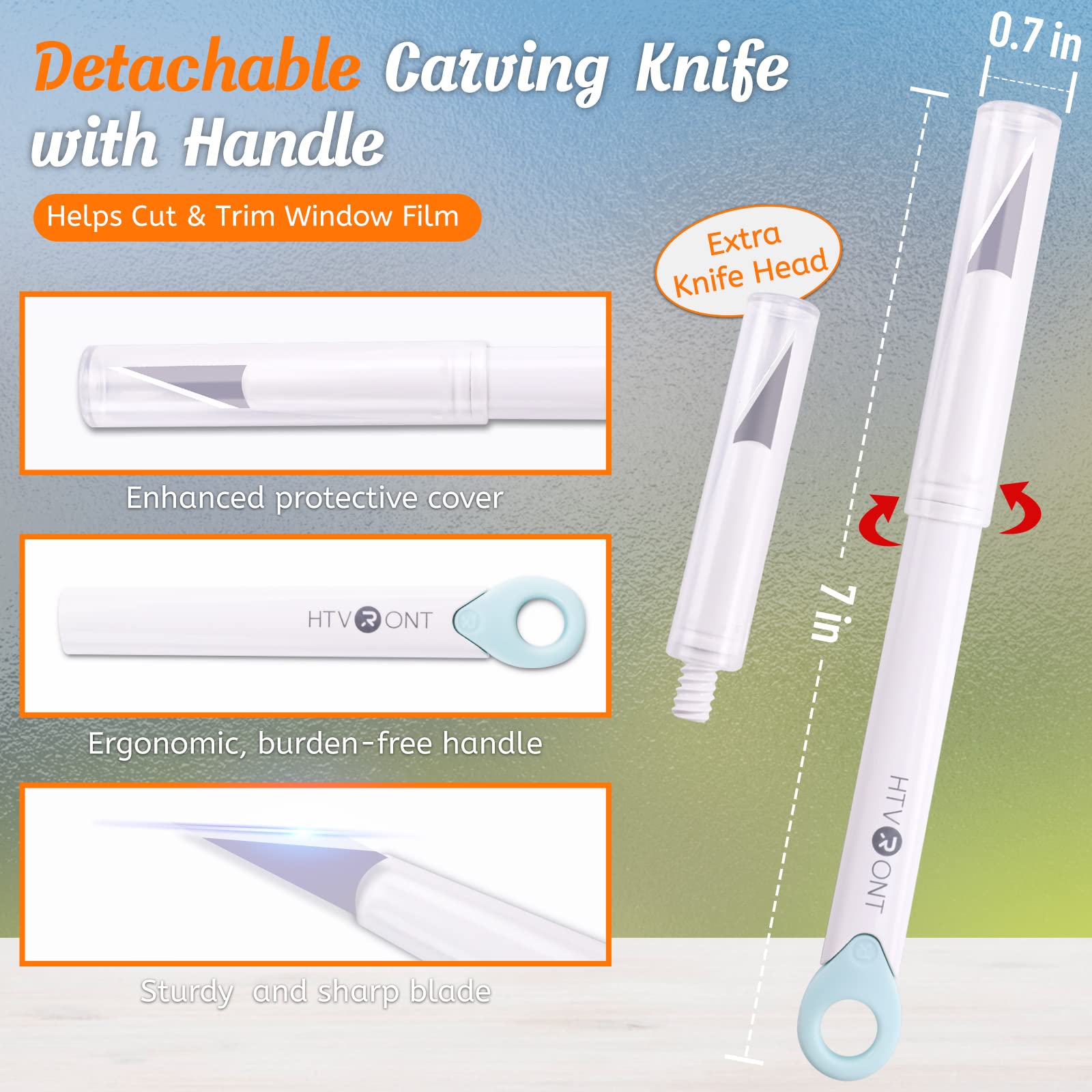 Htvront Window Film Kit - 4 Pcs Window Privacy Film Installation Tools, Easy To Apply Glass & Car Windows Tint Kit, Includes Fel