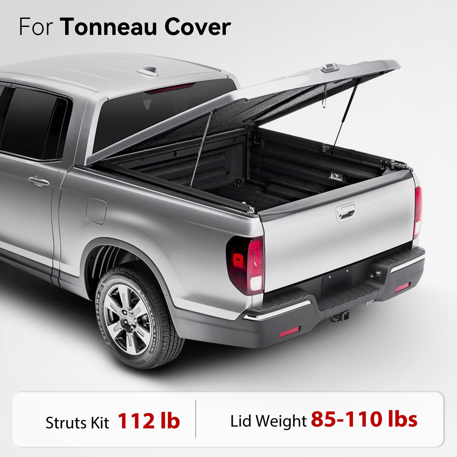 Vepagoo C1615145 C1615146 23 Inch 112Lbs/498N Per Gas Strut Shock Lift Support For Truck Bed Cover Pickup Cab Shell Window Lift