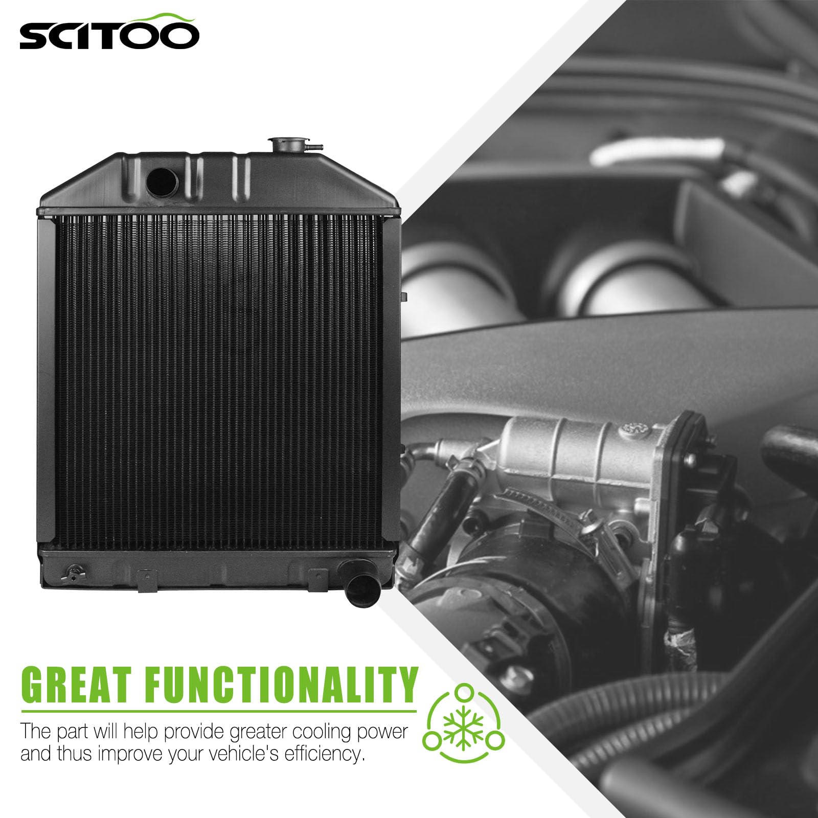 Scitoo Tractor Radiator Fit Radiator Fits For Ford Holland 340 445 535 4100 4500 4600 5000C5Nn8005N,86531508