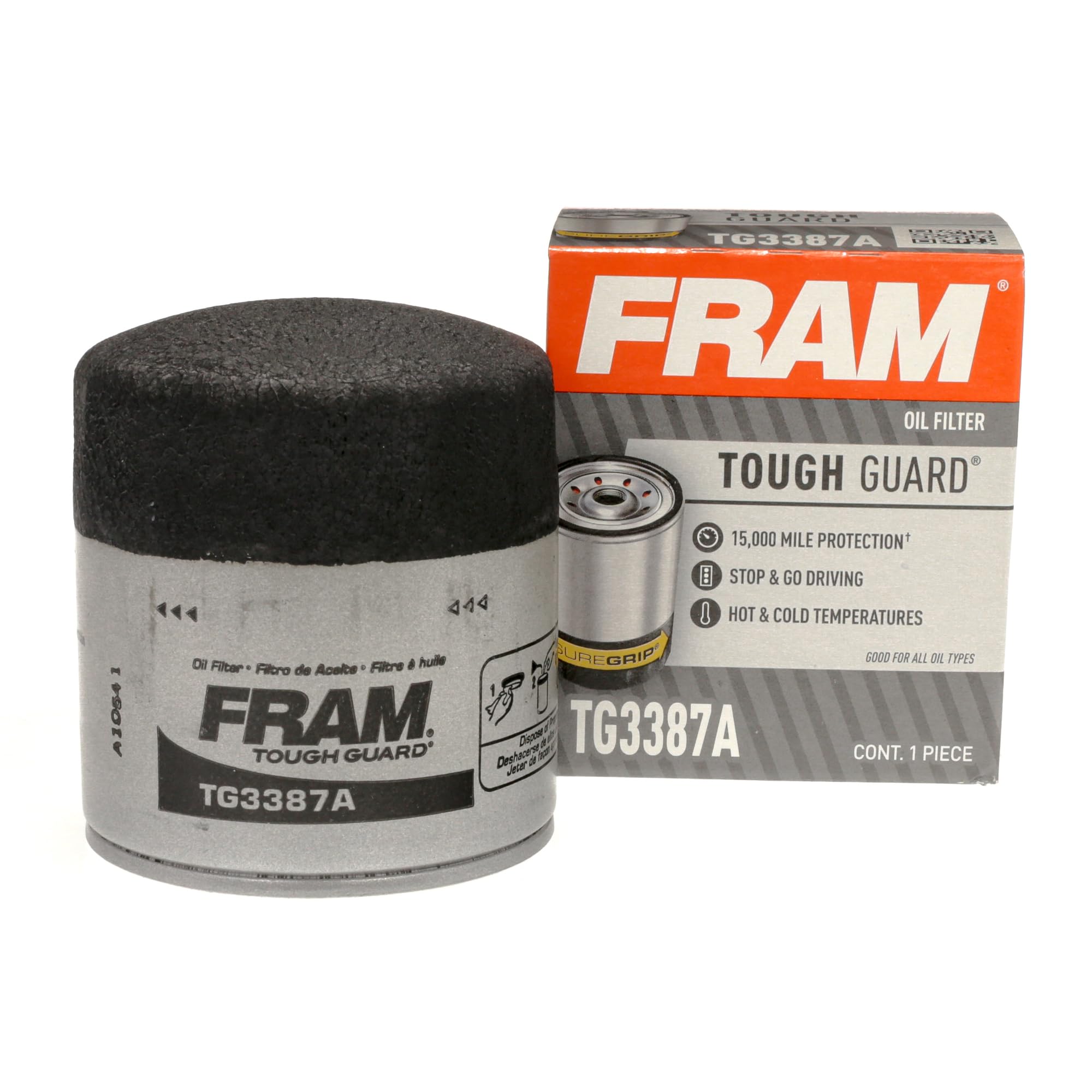 Fram Tough Guard Replacement Oil Filter Tg16, Designed For Interval Full-Flow Changes Lasting Up To 15K Miles