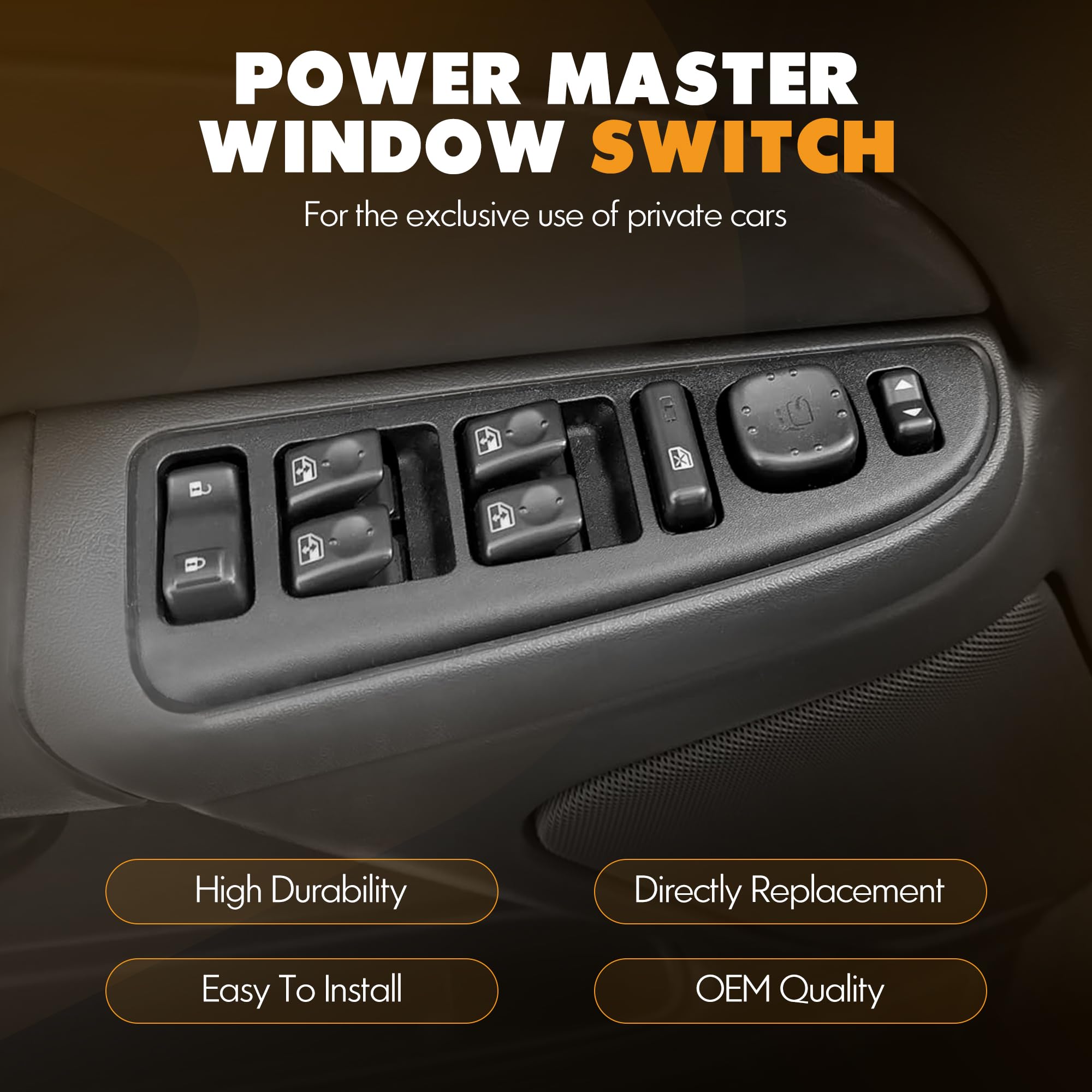15883319 Master Power Window Switch & Black Bezel Assembly with Folding Mirror Switch Fit for 2003-2006 Chevy Silverado Avalanch