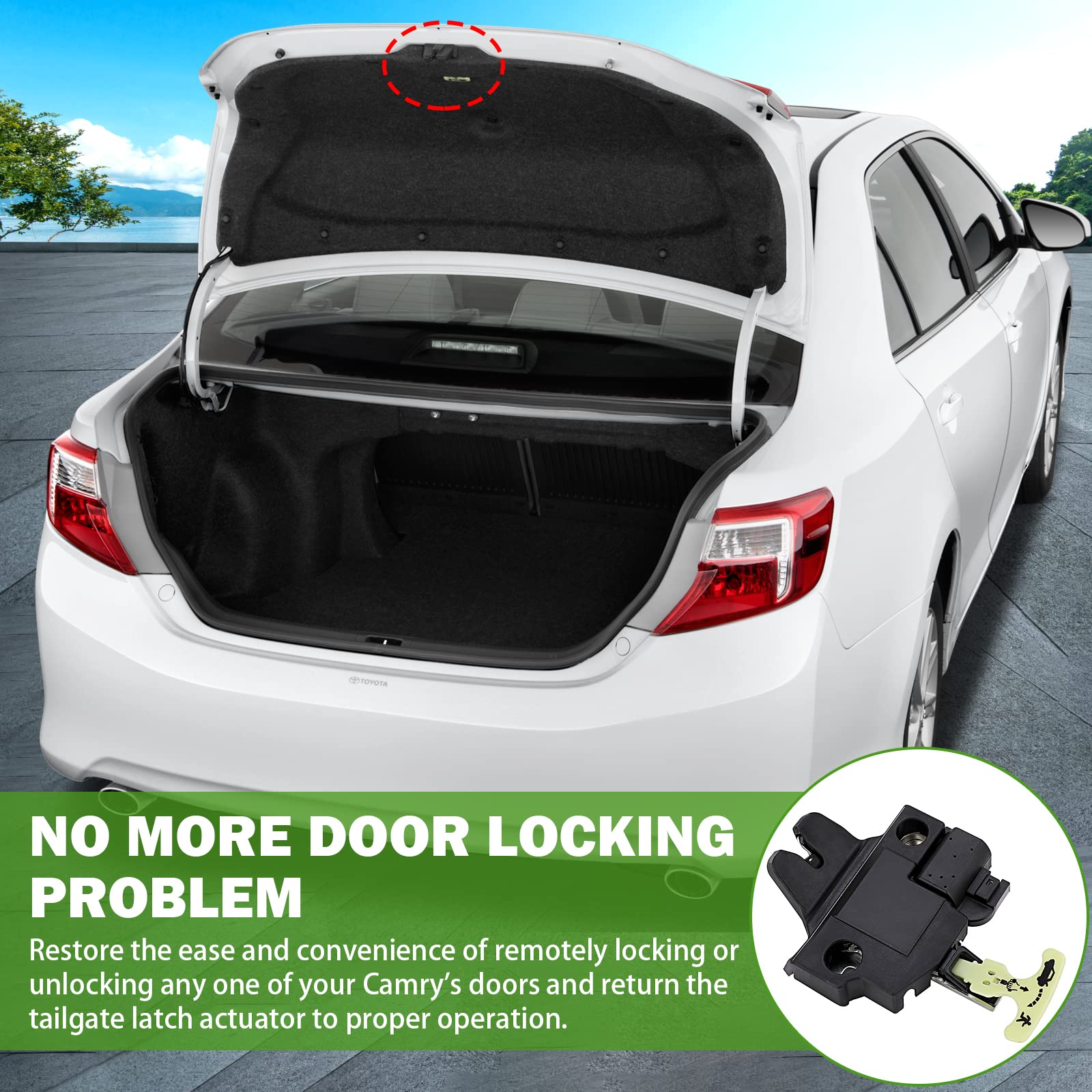 931-860 Trunk Latch Lock For Toyota Camry 2007 2008 2009 2010 2011 Replacement Camry Rear Door Latch Trunk Door Lock Actuator Replace # 64600-06010 64600-33120