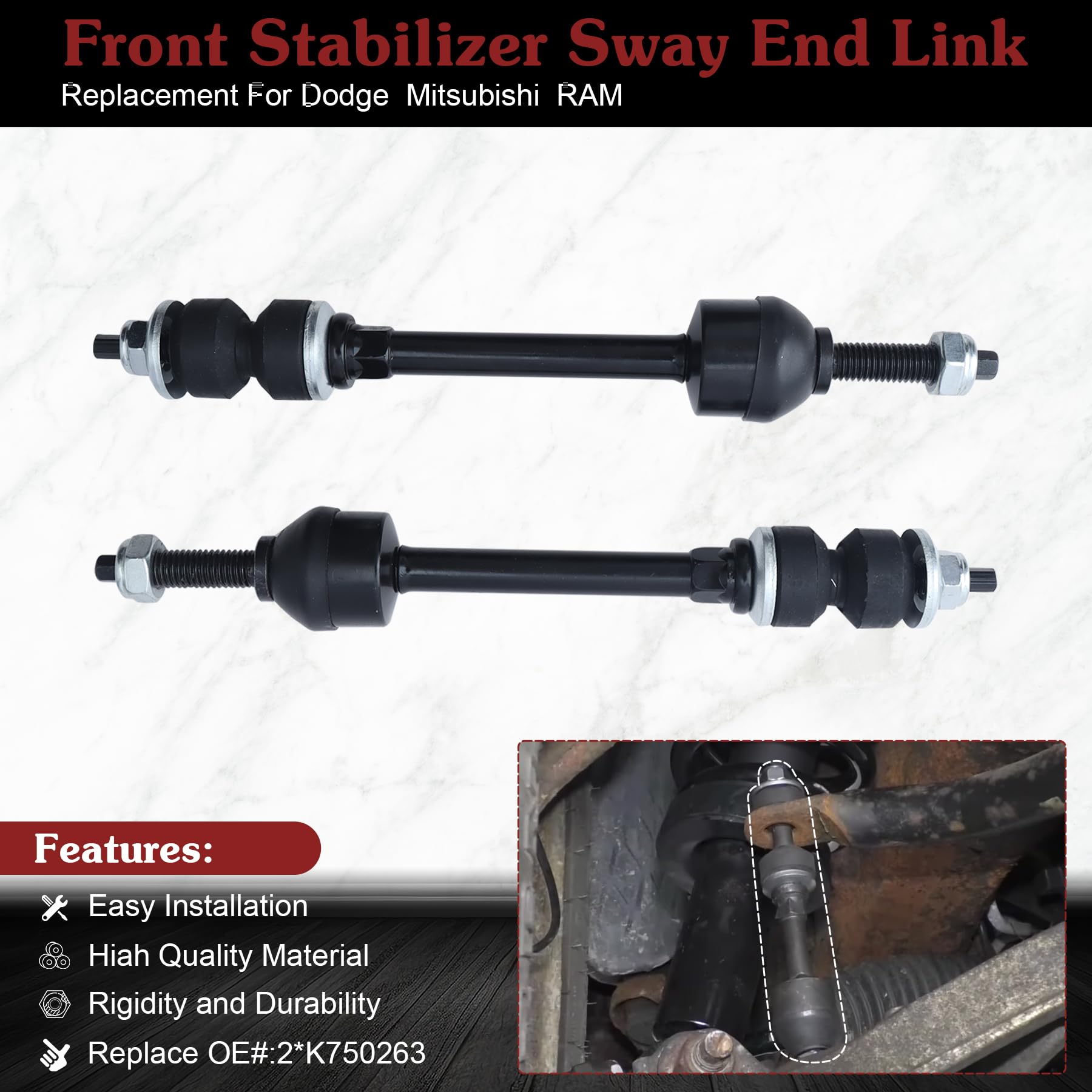 Stiueoav K750263 Sway Bar Link - Front Stabilizer End Link Compatible With 2005-2010 Dakota?2006-2009 Raider?2011 Dakota