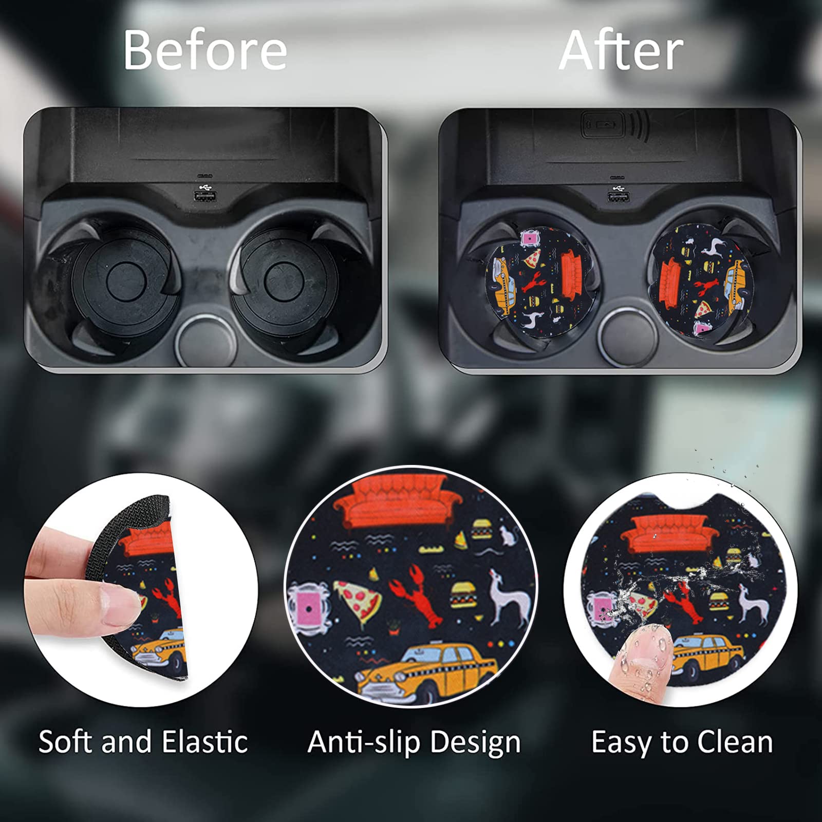 12Pcs Car Accessories Set,Funny Tv Show Merchandise,Car Seat Cover,Steering Wheel Cover,Universal For Auto Truck Van Suv