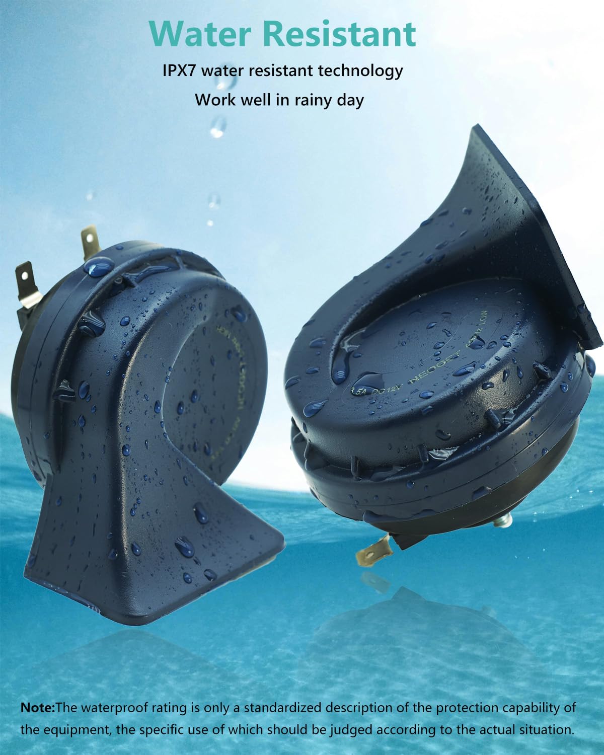 Neoget Car Horn 12V Super Loud Electric Waterproof High Low 2 Tone Fit For Any 12 Volt Vehicles Auto Replacement Universal Horn